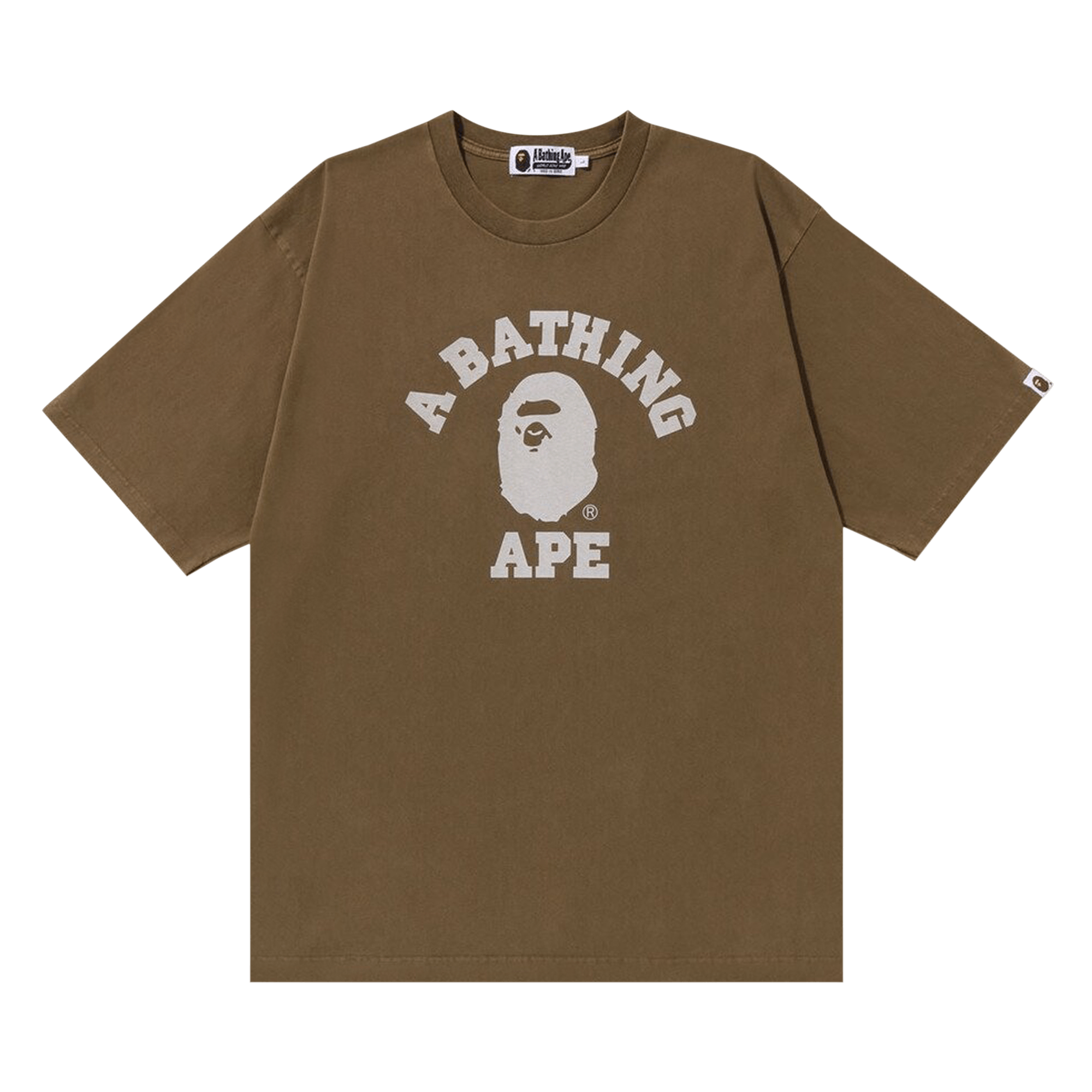BAPE Stone Wash College Relaxed Tee 'Beige'