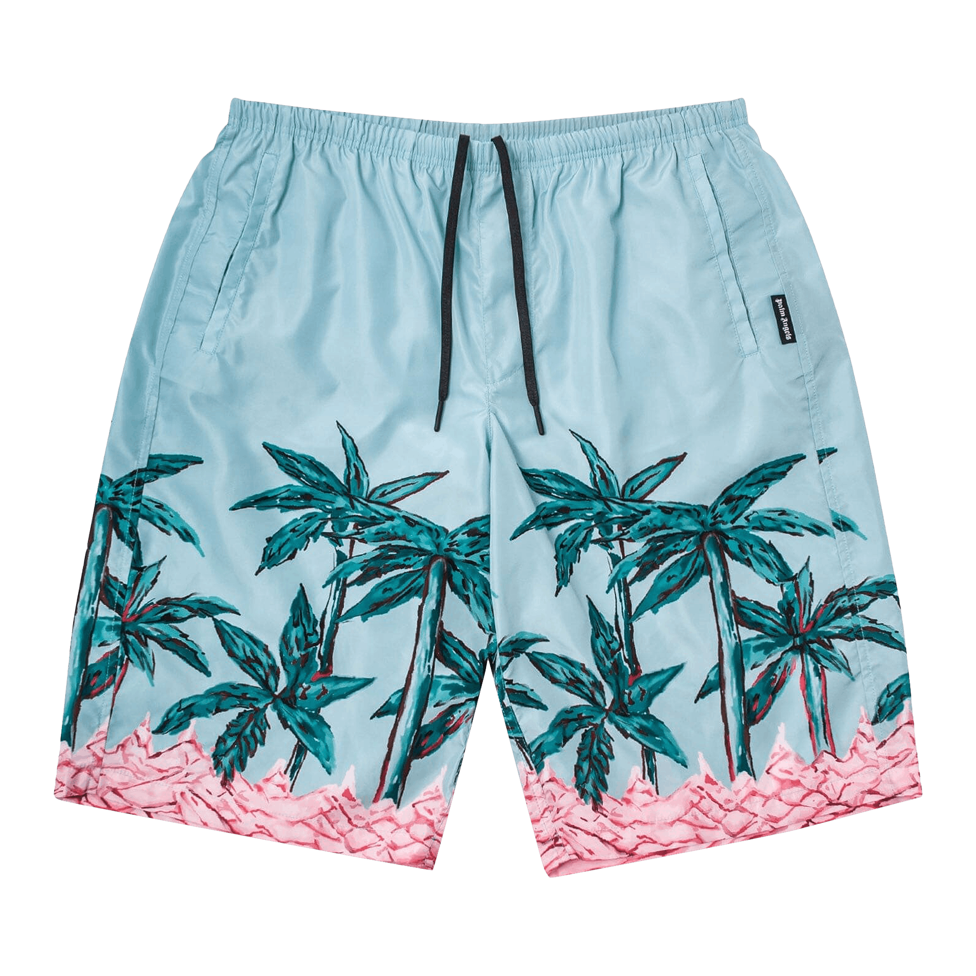 Palm Angels Palms Row Long Swimshorts 'Light Blue'