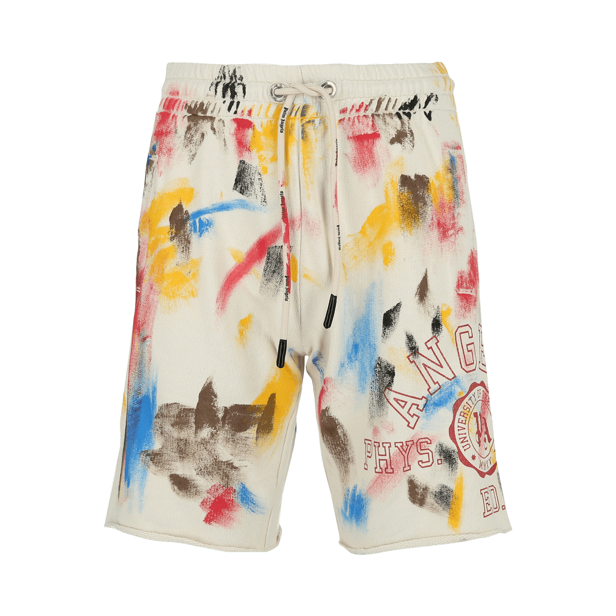 Palm Angels Painted College Sweatshorts 'Off White/Red'
