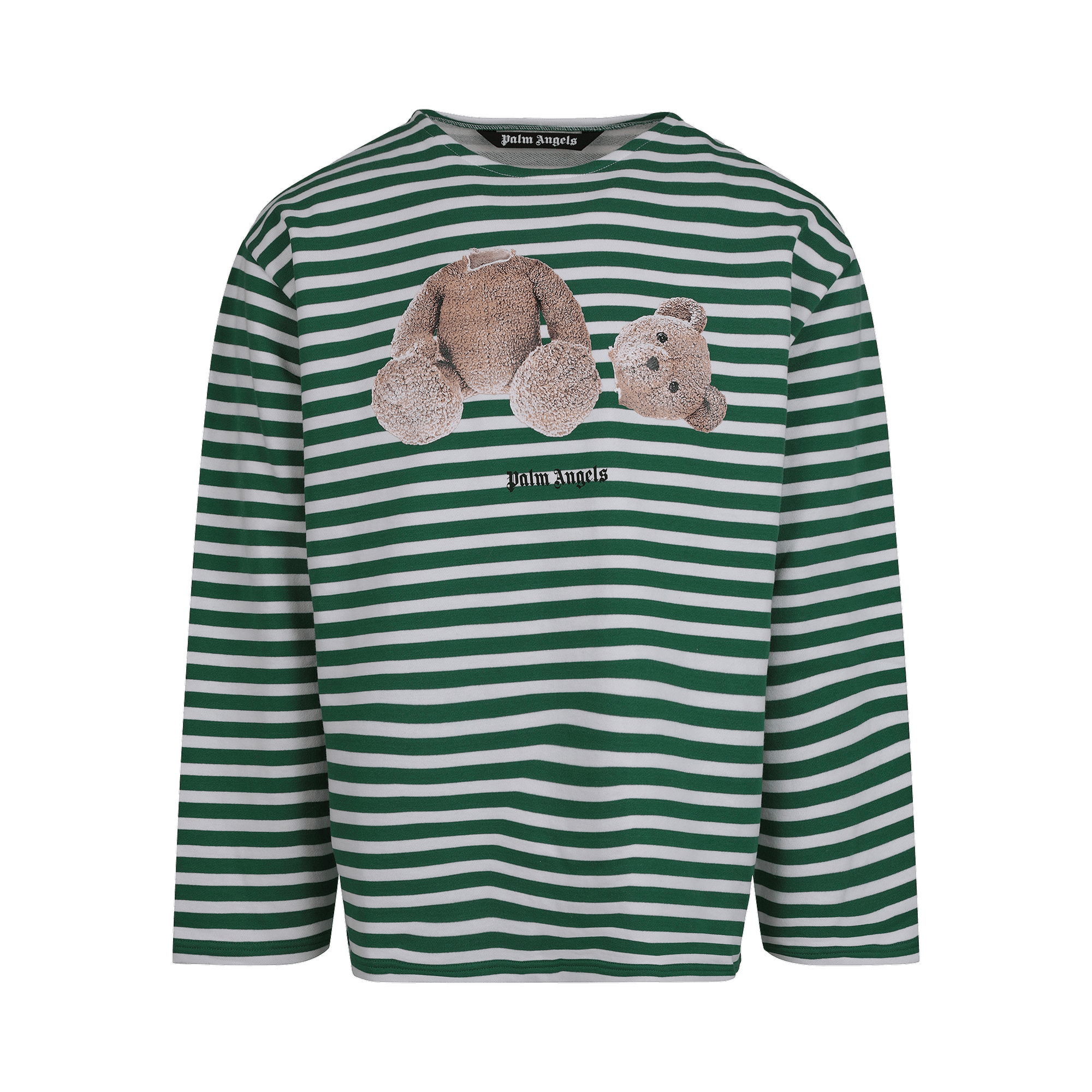 Palm Angels Bear Stripes Breton Long-SleeveTee 'Green/White'