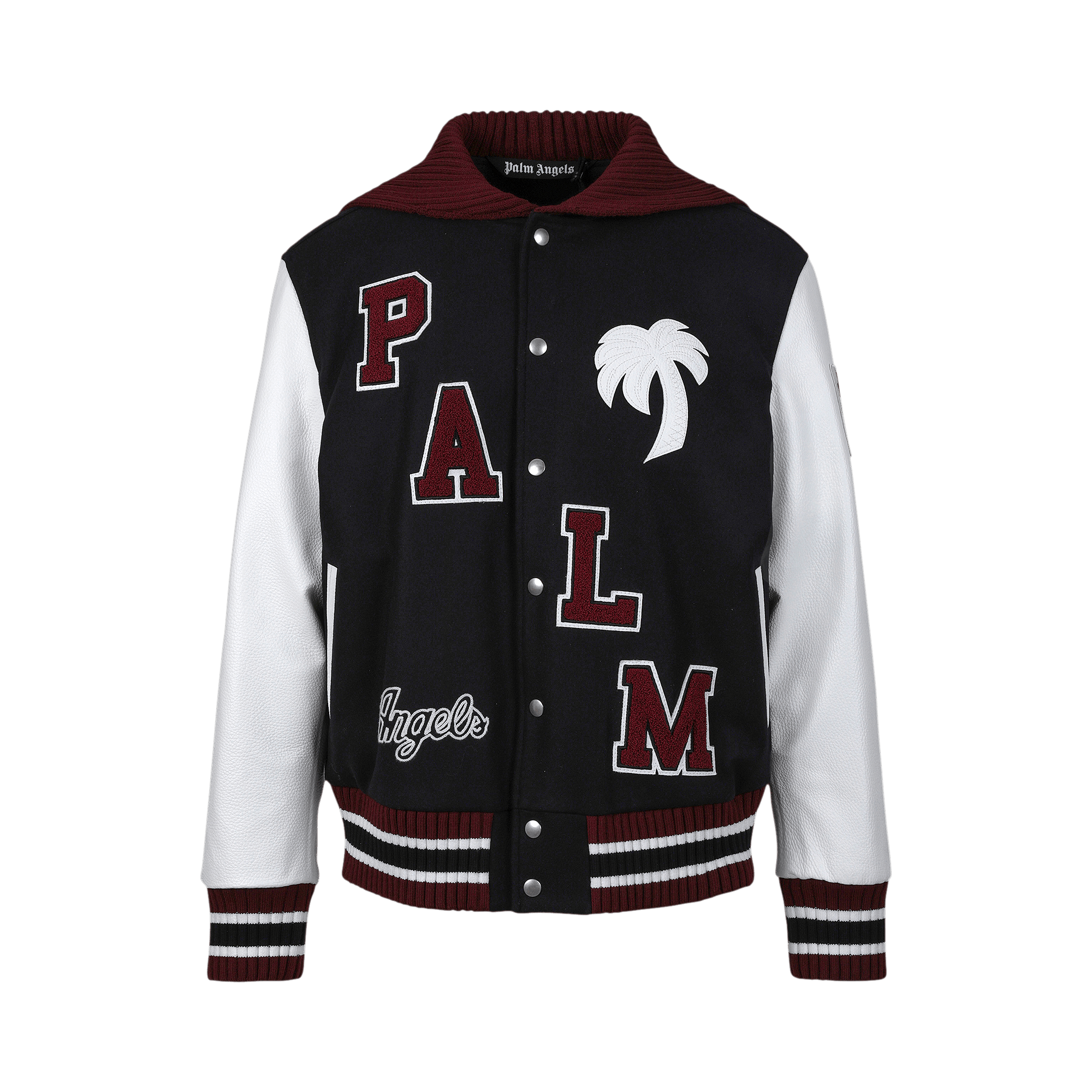 Palm Angels Marine Collar Varsity Jacket 'Navy Blue/Red'