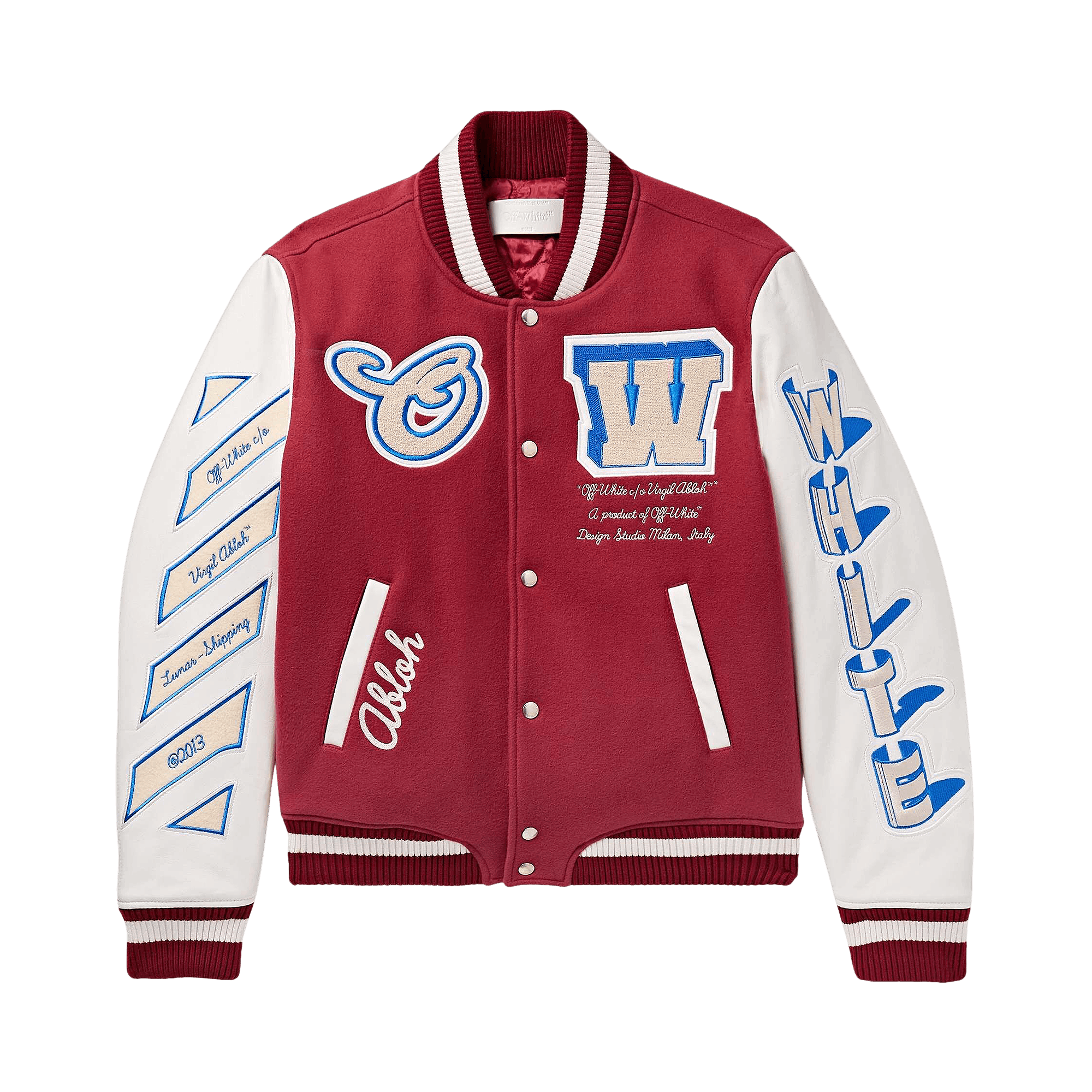 Off-White Onthego Lea Sle Varsity Jacket 'Red/Off White'