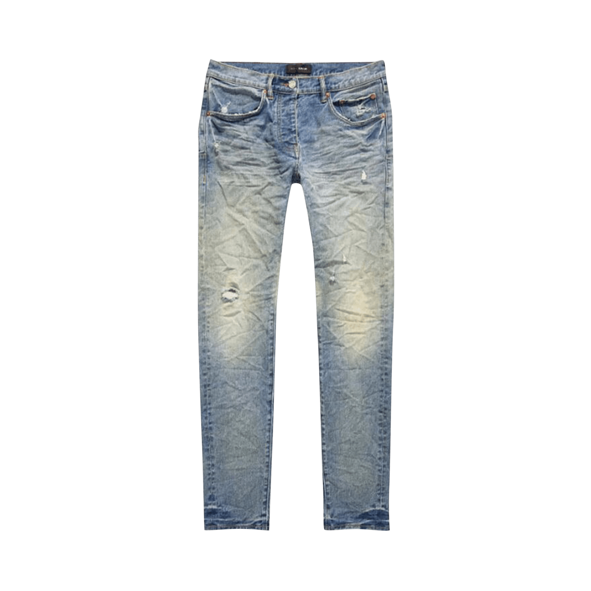 PURPLE BRAND Vintage Back Pocket Blowout Skinny Jeans 'Light Indigo'