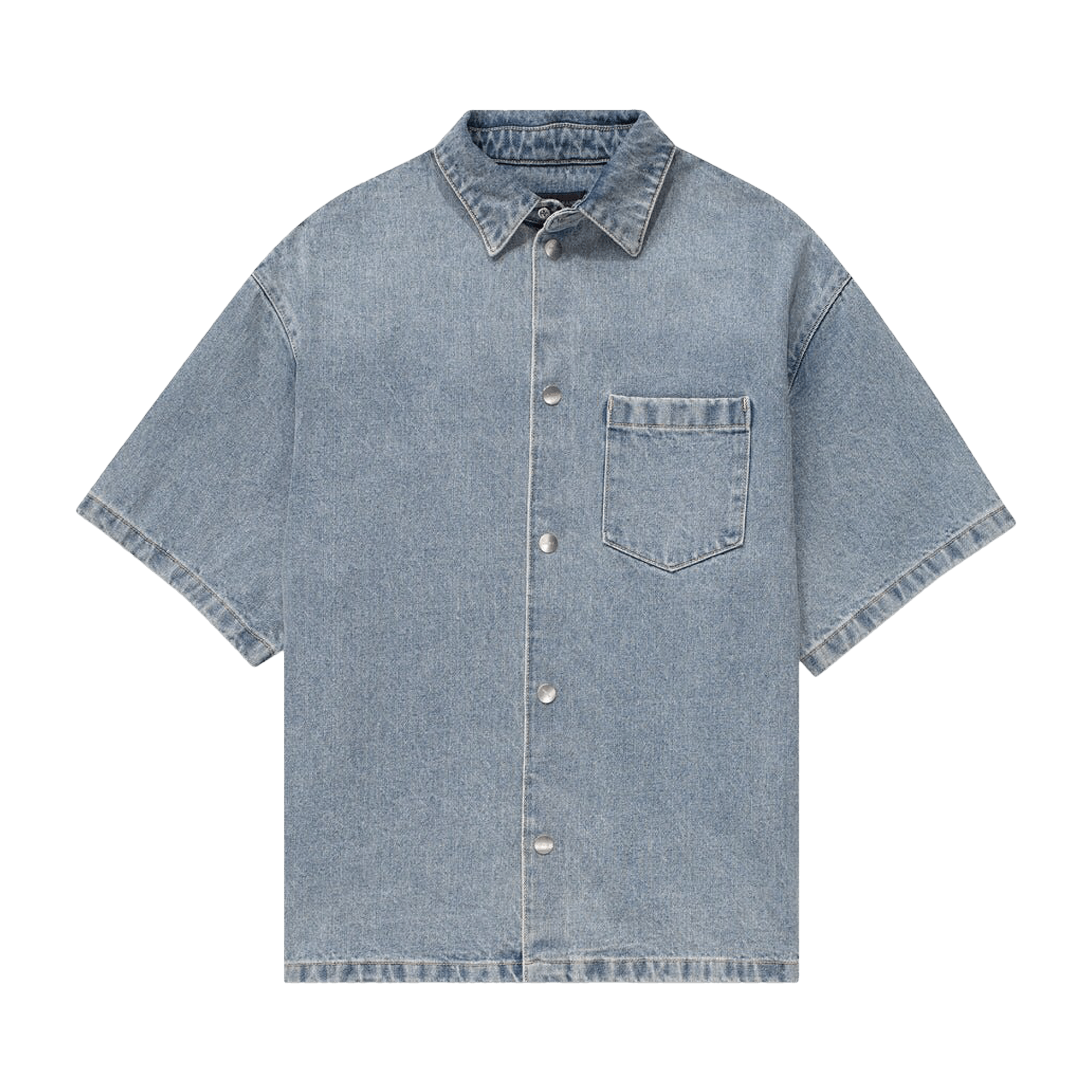 PURPLE BRAND Short-Sleeve Denim Shirt Jacket 'Light Indigo'