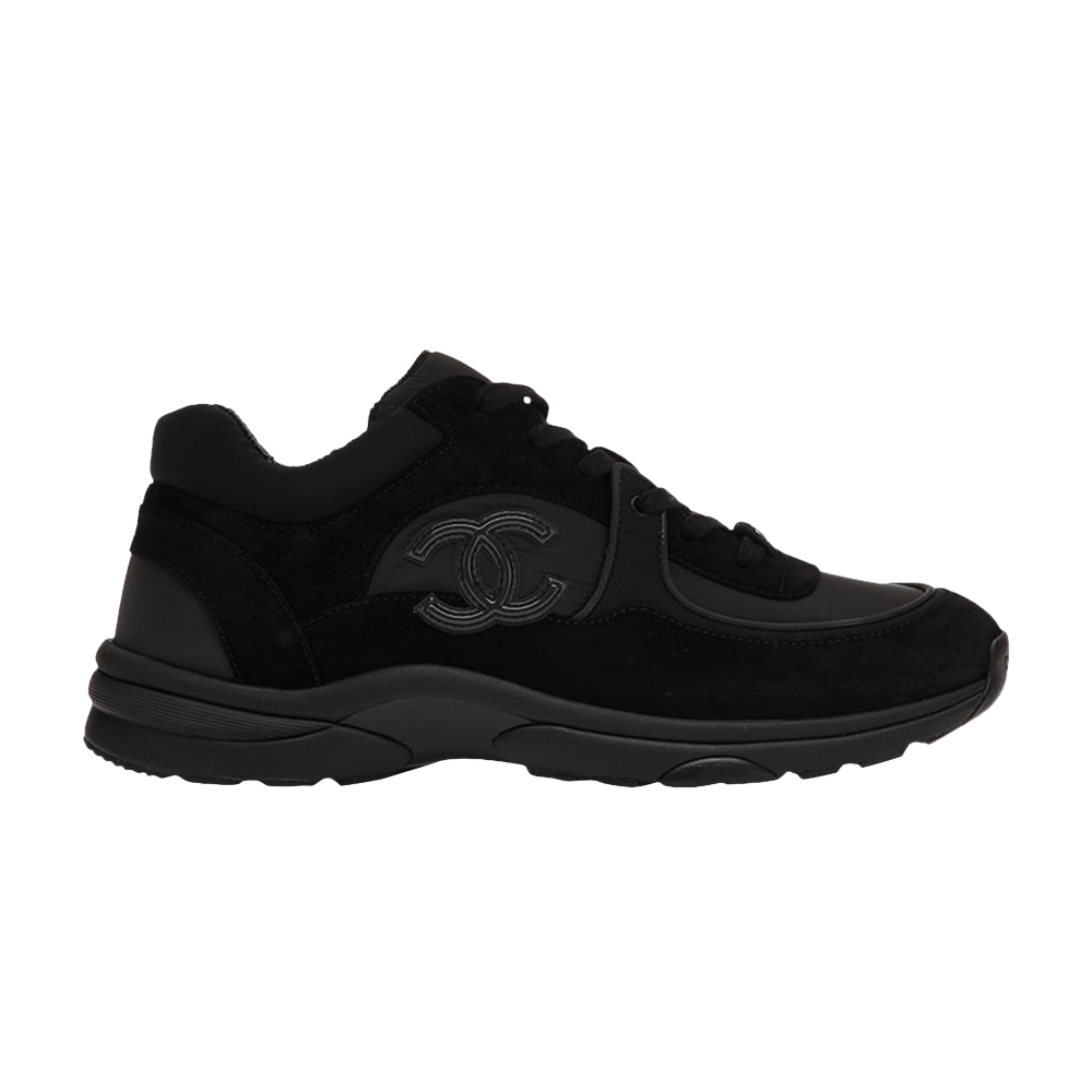 Chanel black and silver sneakers hotsell
