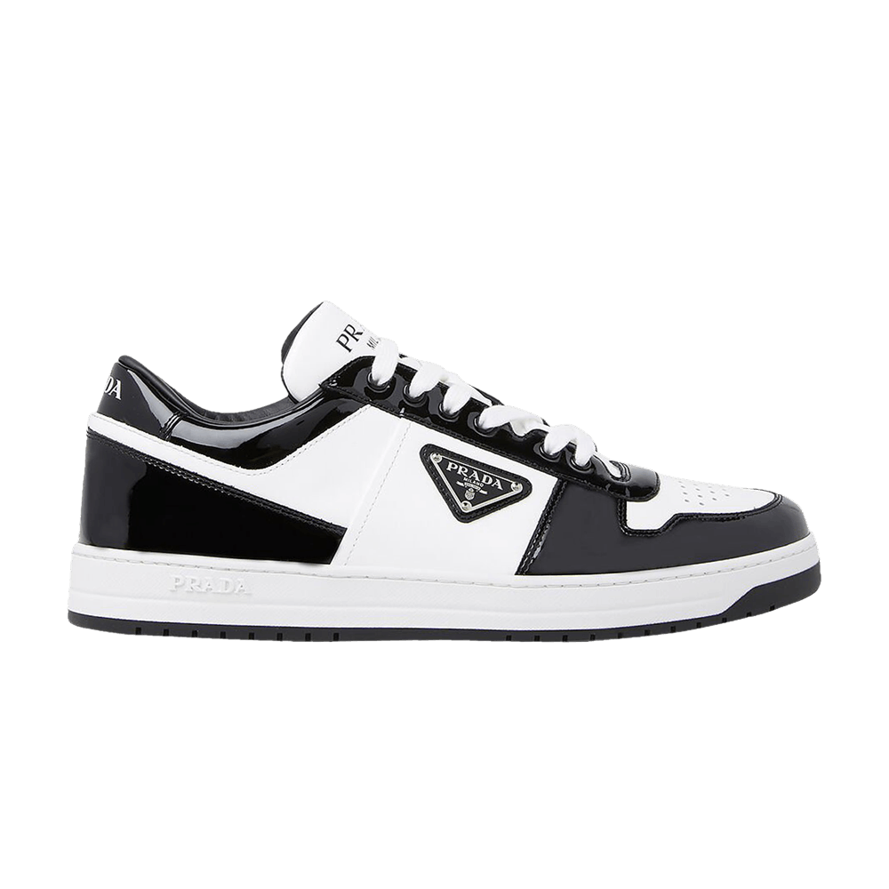 いいネット通販 - 全国送料無料でお届けします Buy 069 2EE364 - Patent' White 'Black Leather Downtown Prada トートバッグ