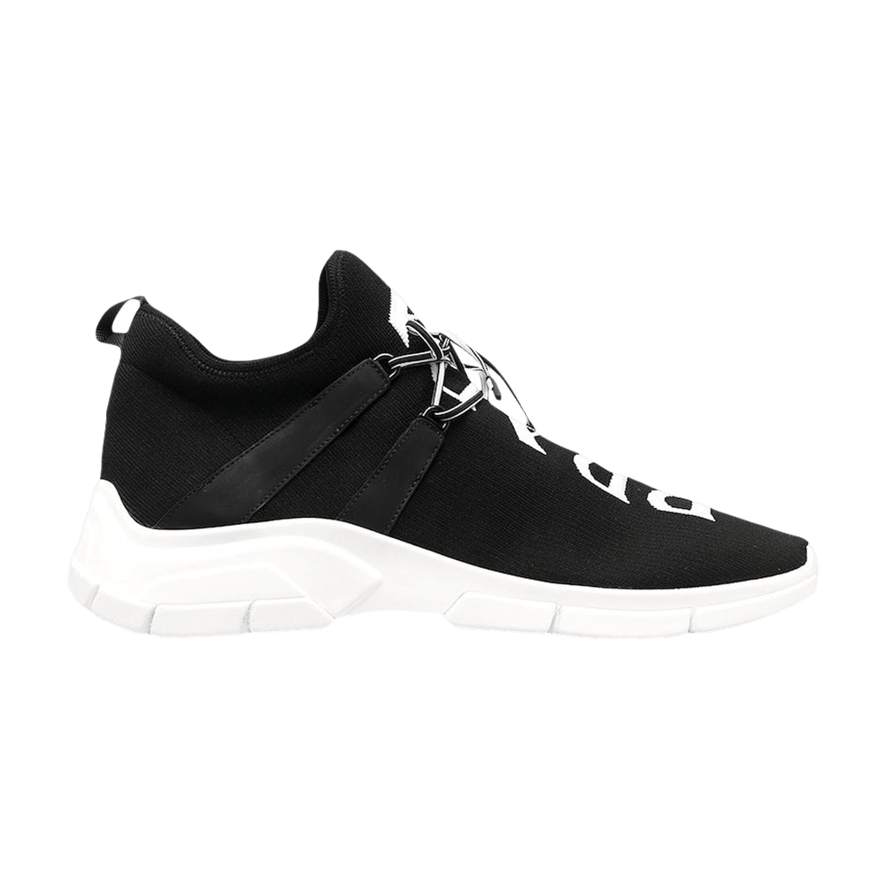 Buy Prada Knit Fabric Sneakers 'White Black' - 4E3492 3V98