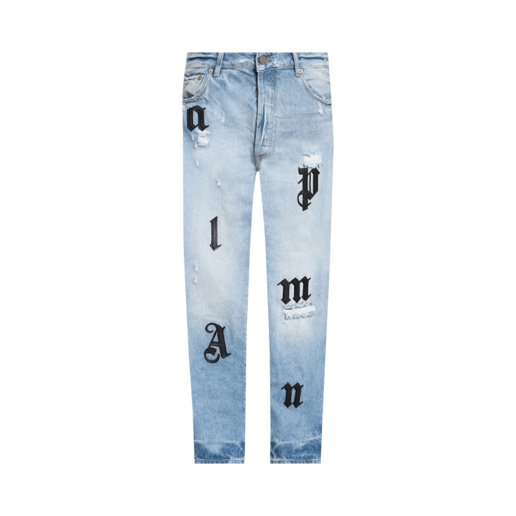 Palm Angels Logo Patches Jeans 'Light Blue'