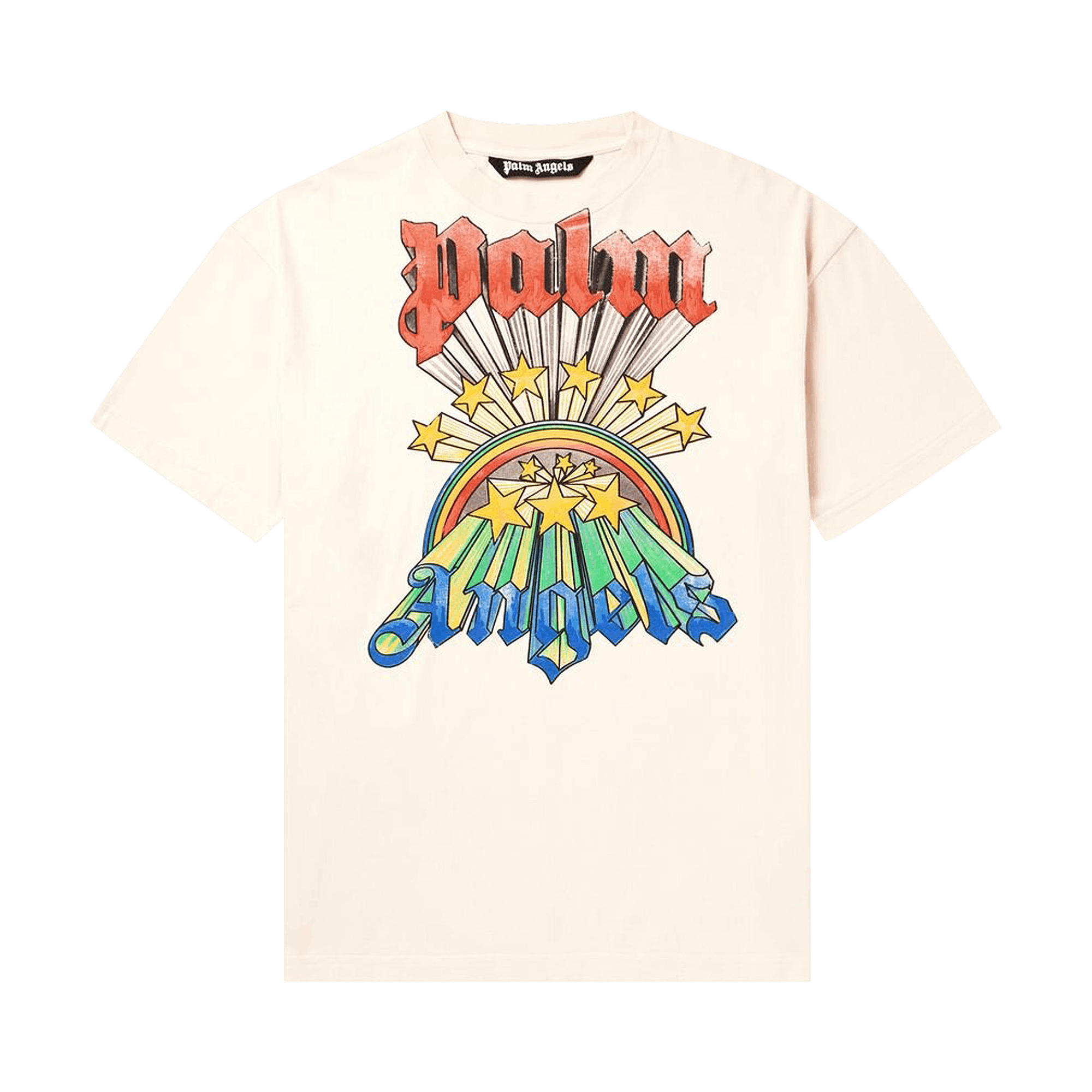 Palm Angels Rainbow Tee 'White/Multicolor'