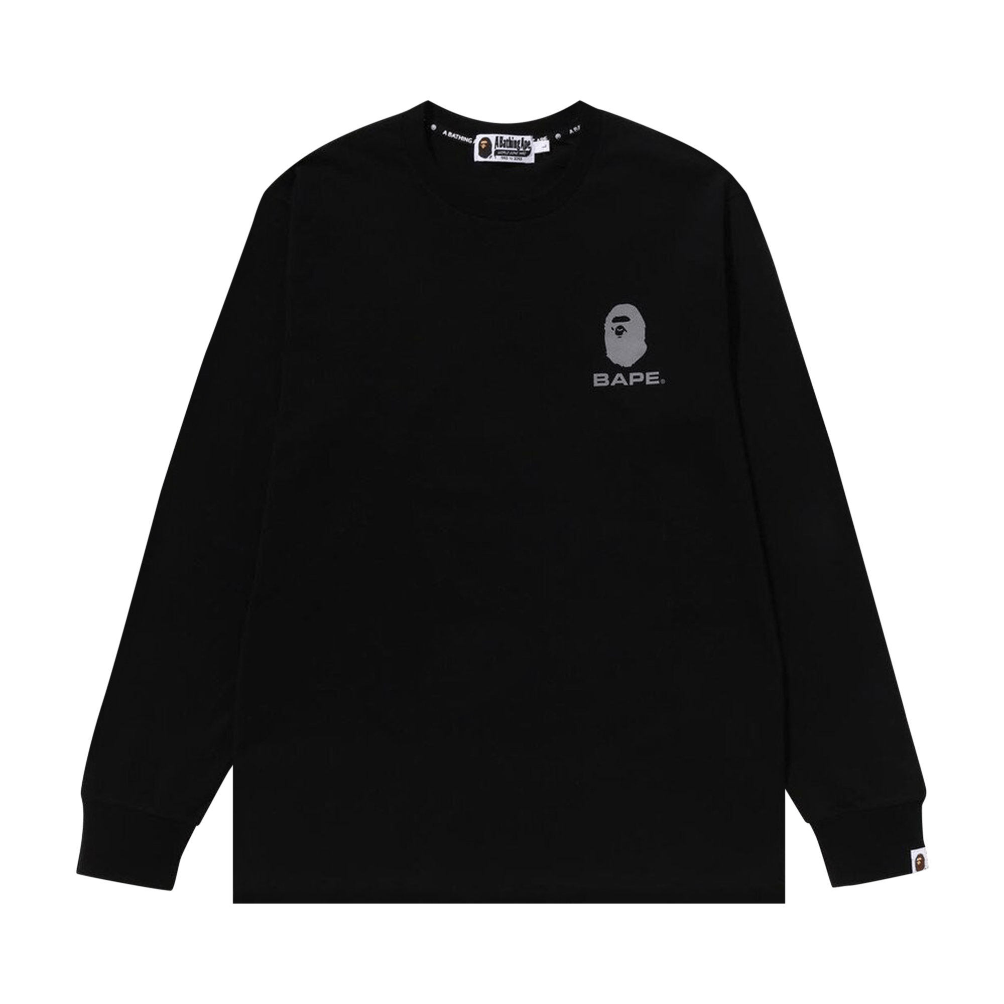 BAPE Reflective Print Long-Sleeve Tee 'Black'