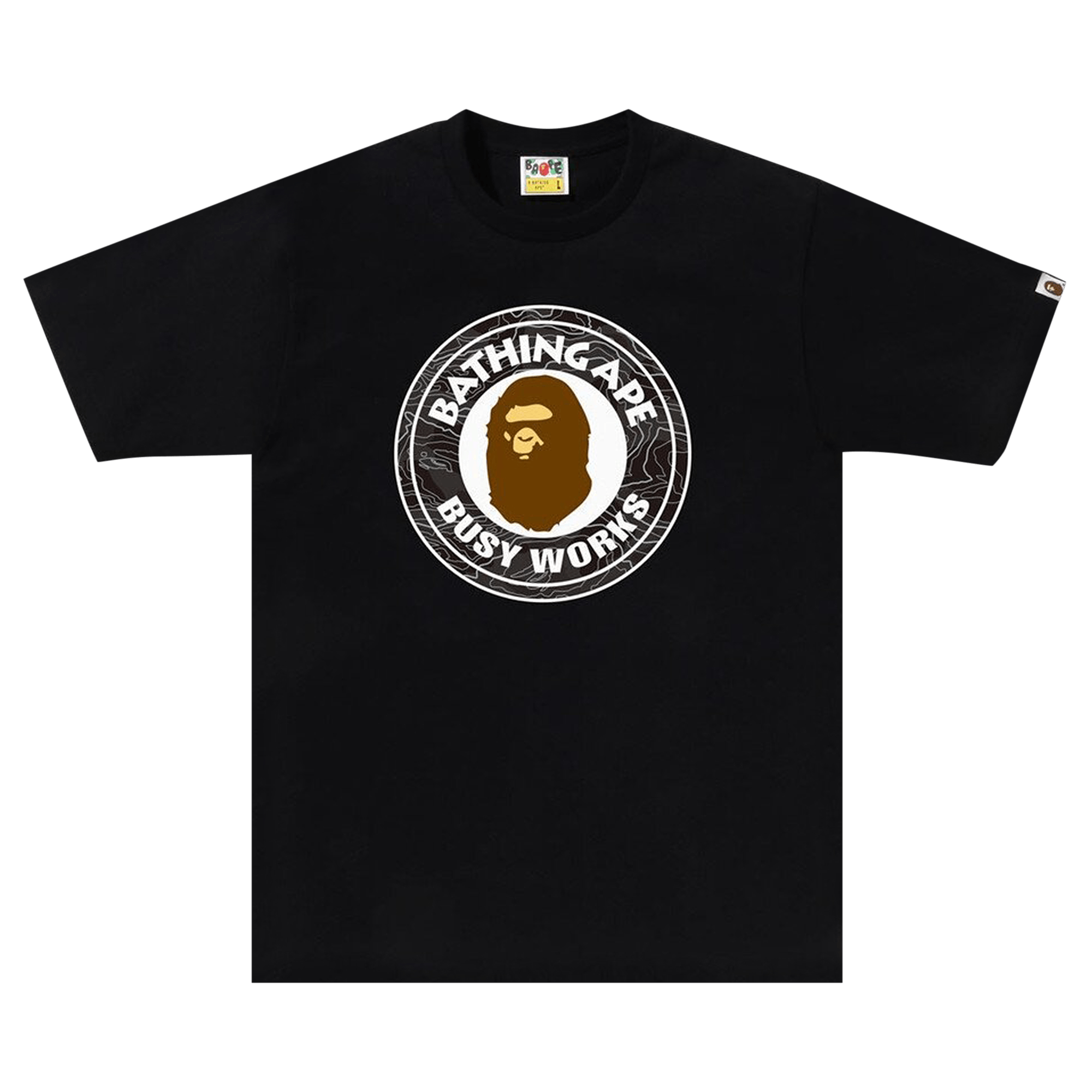 BAPE Layered Line Camo Busy Works Tee 'Black/Black'