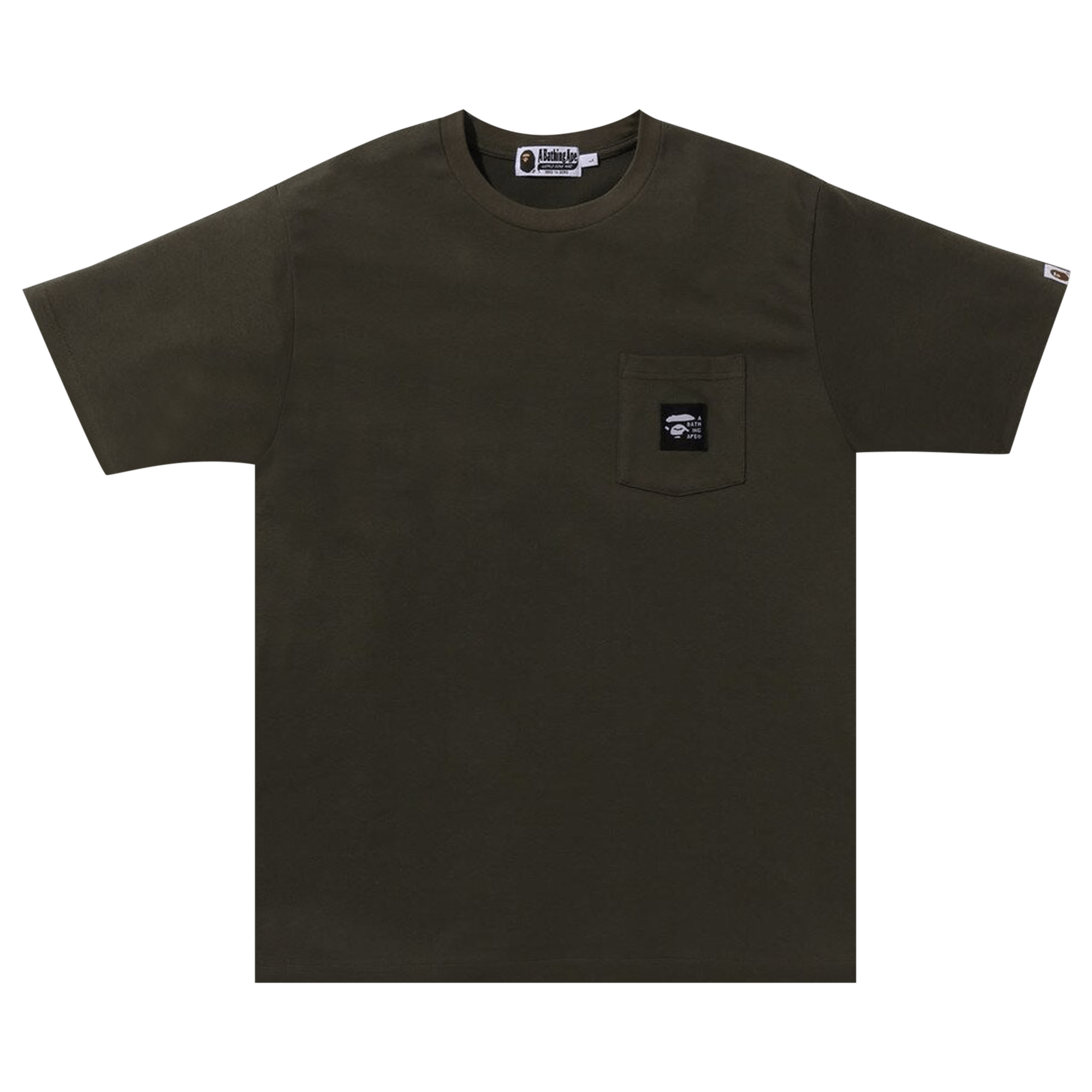 BAPE A Bathing Ape Label Pocket Tee 'Olive Drab'