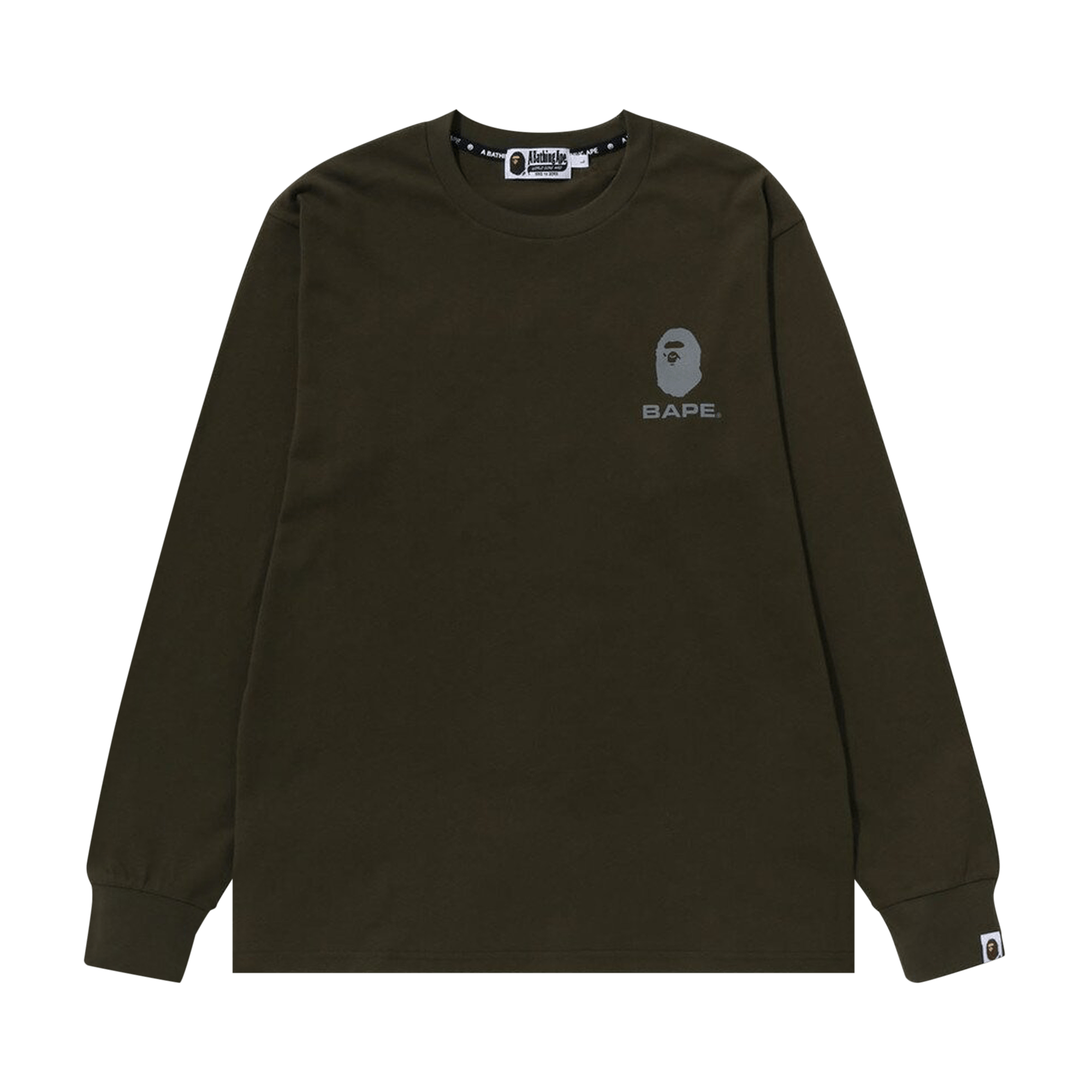 BAPE Reflective Print Long-Sleeve Tee 'Olive Drab'