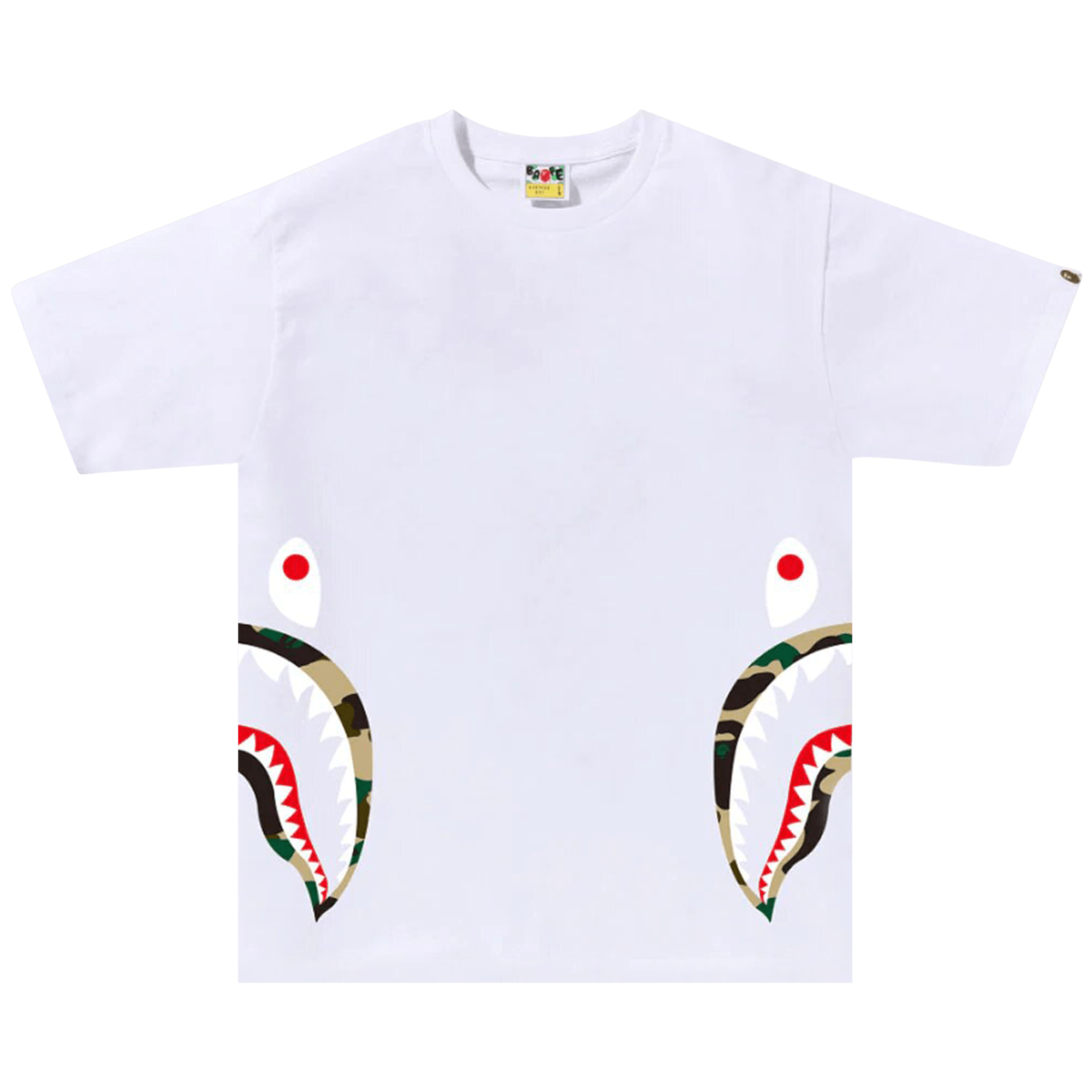 BAPE 1st Camo Side Shark Tee 'White/Green'
