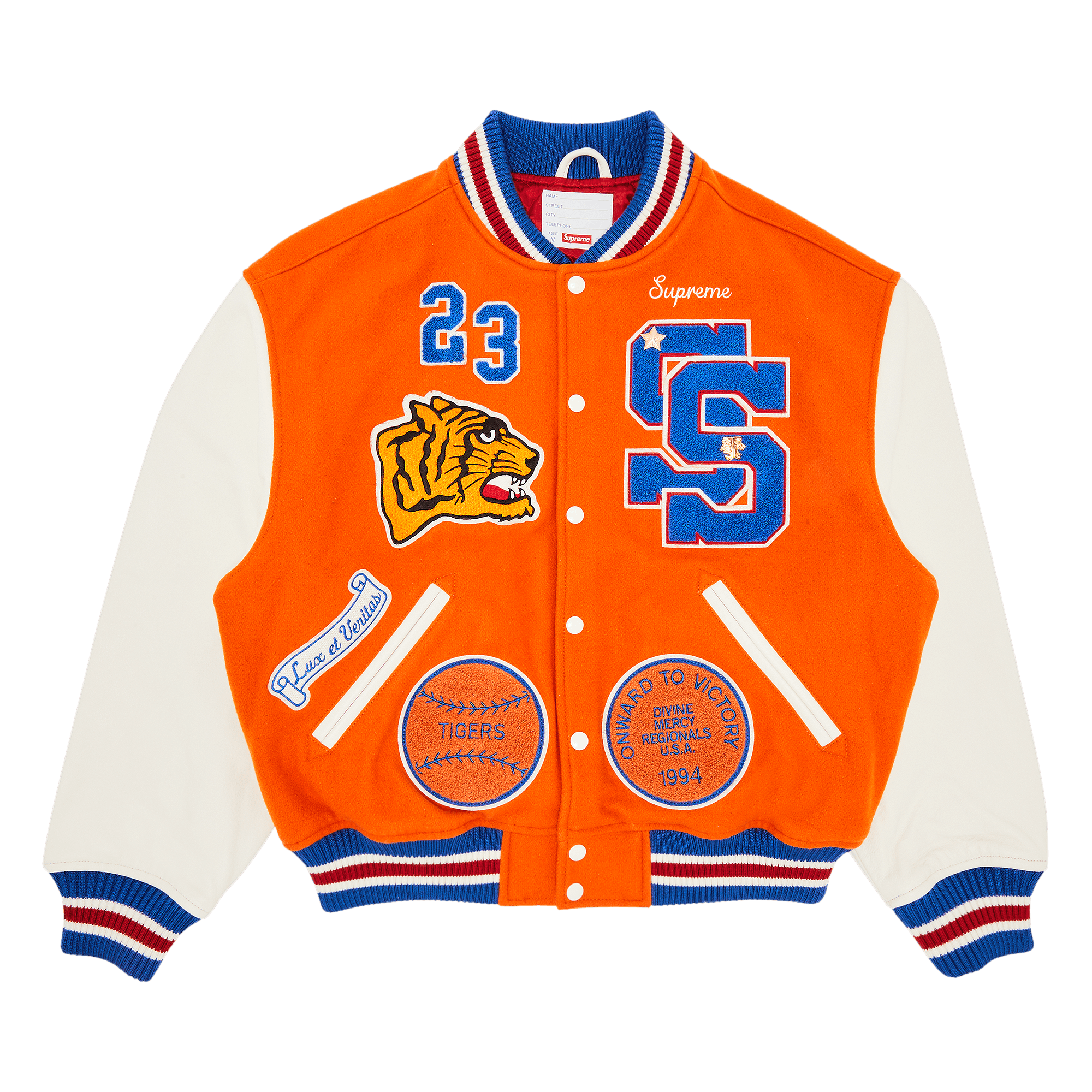 Supreme Tiger Varsity Jacket 'Orange'
