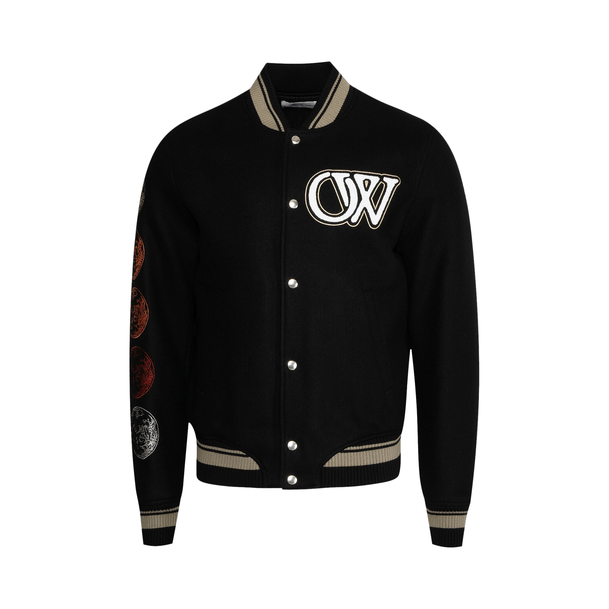 Off-White Moon Phase Varsity Bomber Jacket 'Black/White'