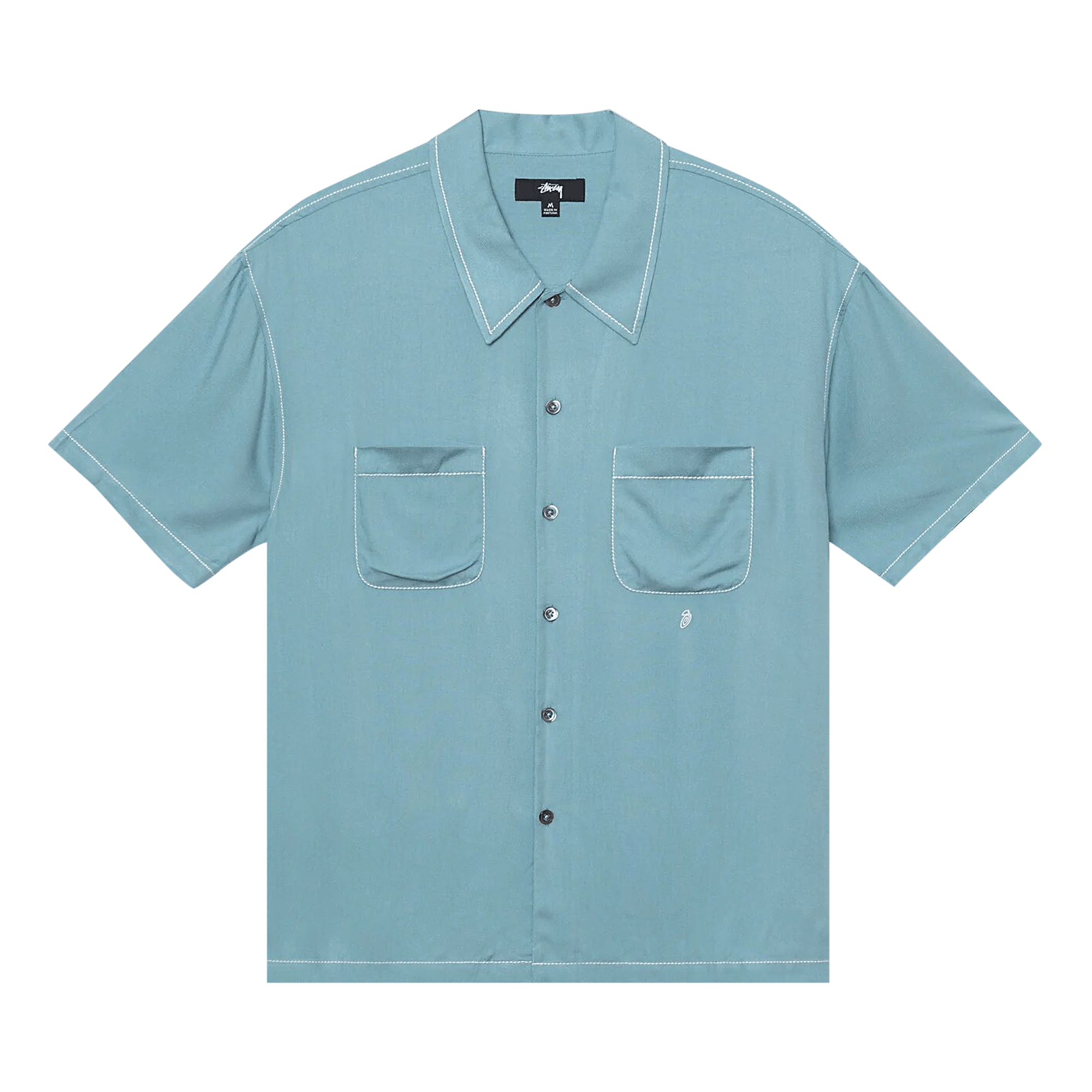 Stussy Contrast Pick Stitched Shirt 'Blue'
