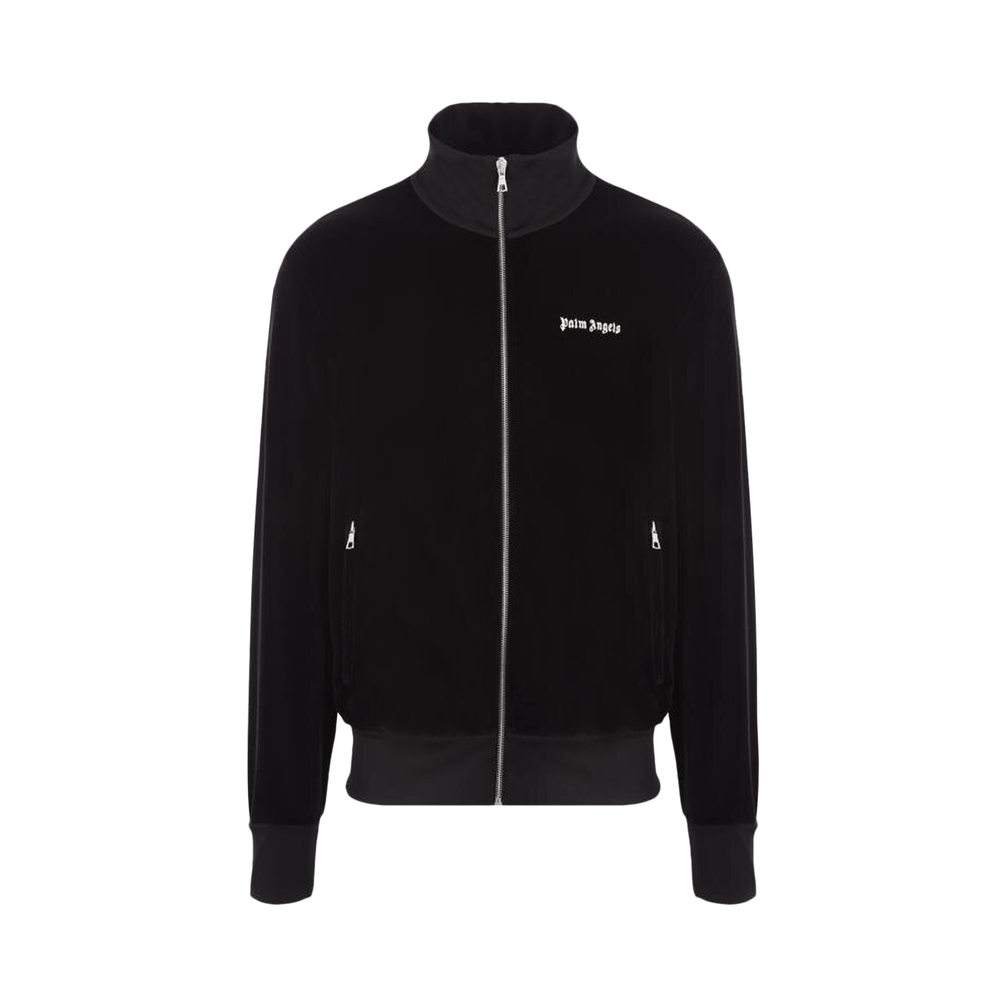 Palm Angels Velvet Track Jacket 'Black/White'