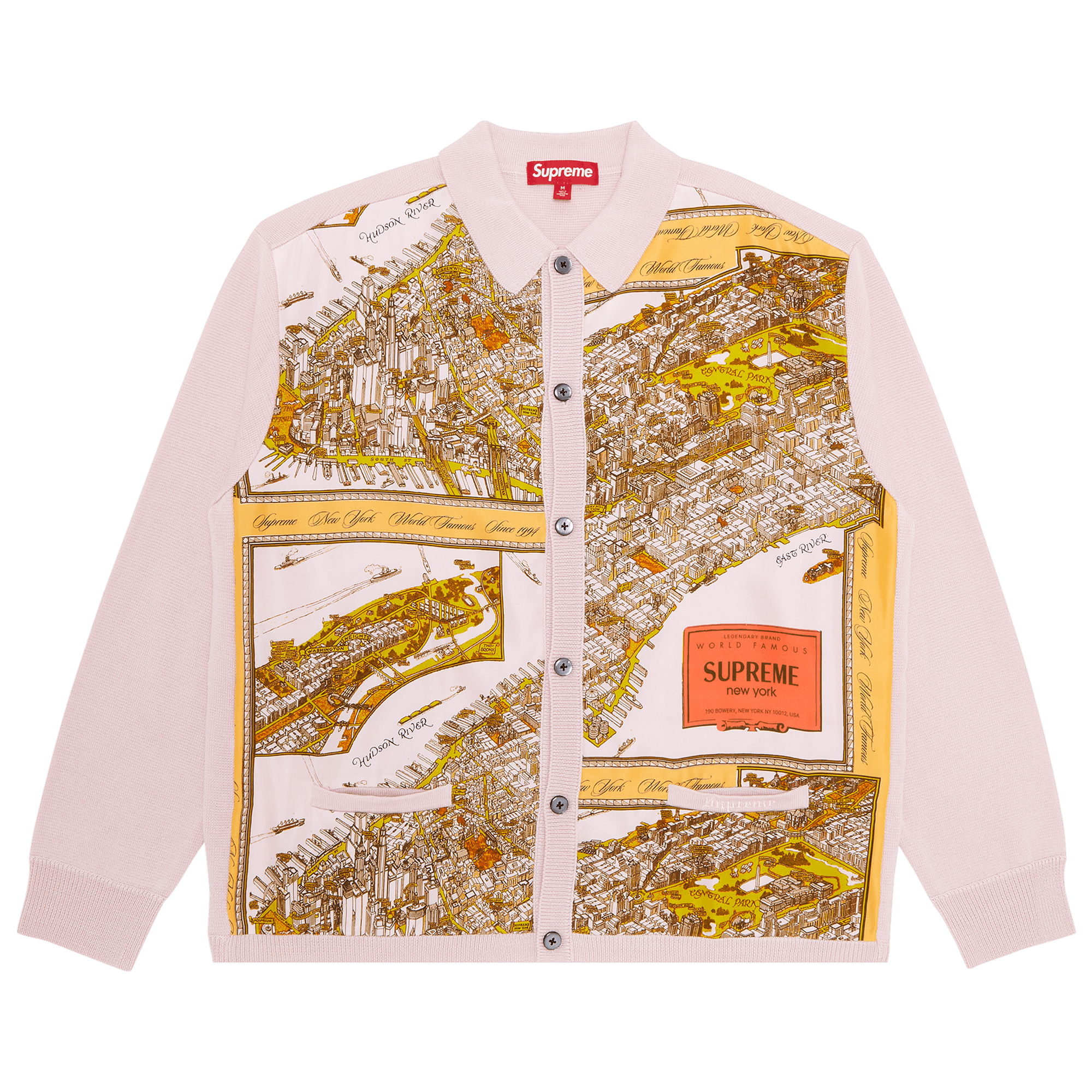Supreme Silk Map Cardigan 'Pink'