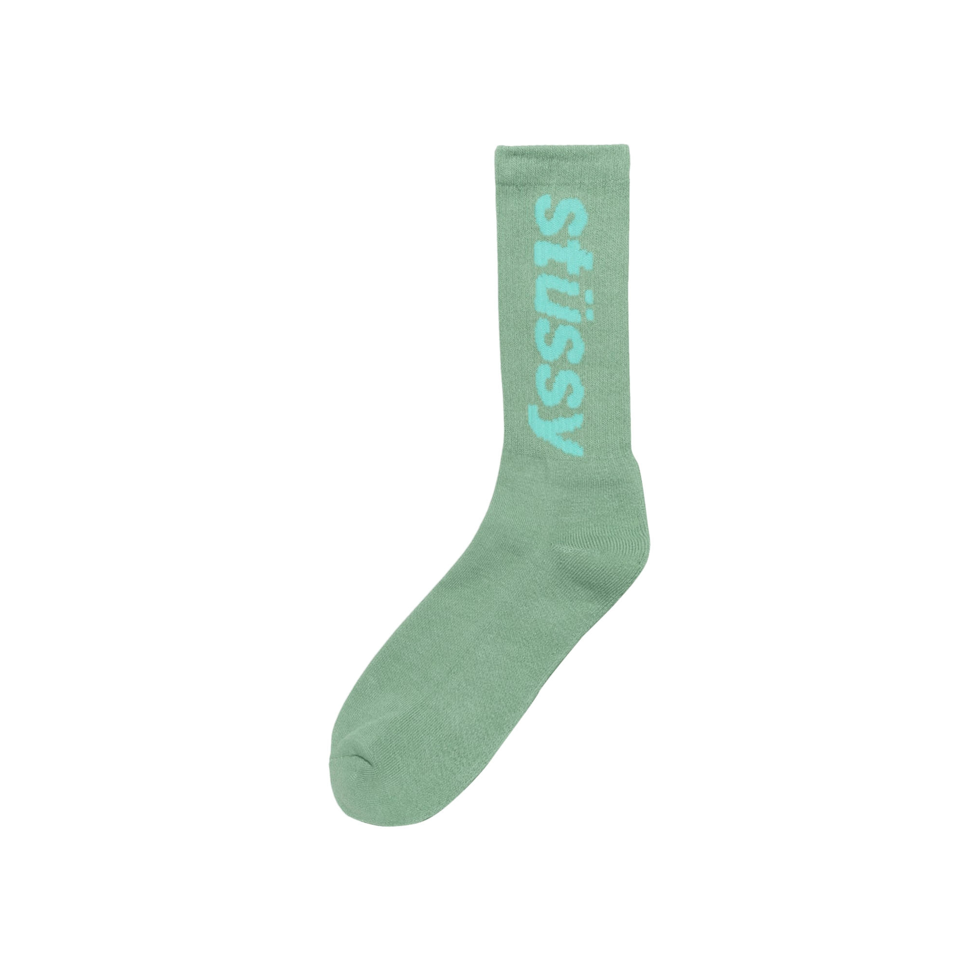 Stussy Helvetica Crew Socks 'Pistachio/Aqua'