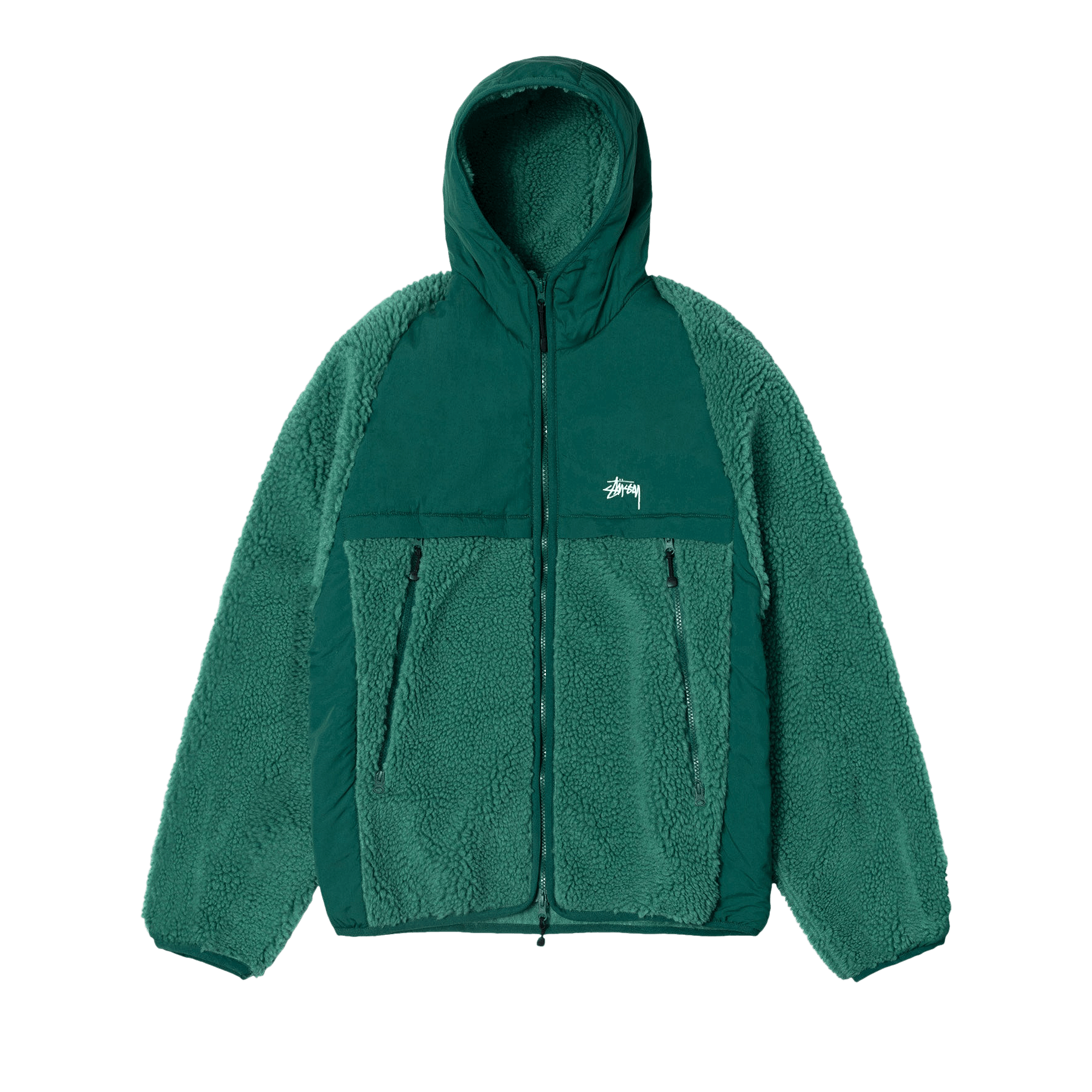 Stussy Sherpa Paneled Hooded Jacket 'Teal'