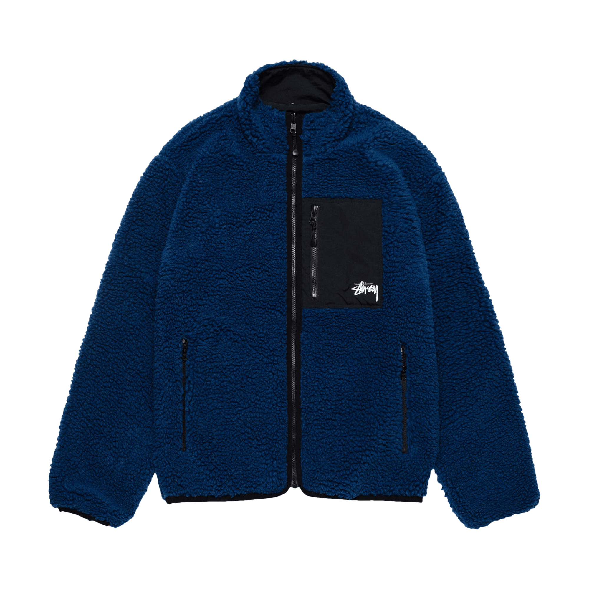 Stussy Sherpa Reversible Jacket 'Weathered Blue'