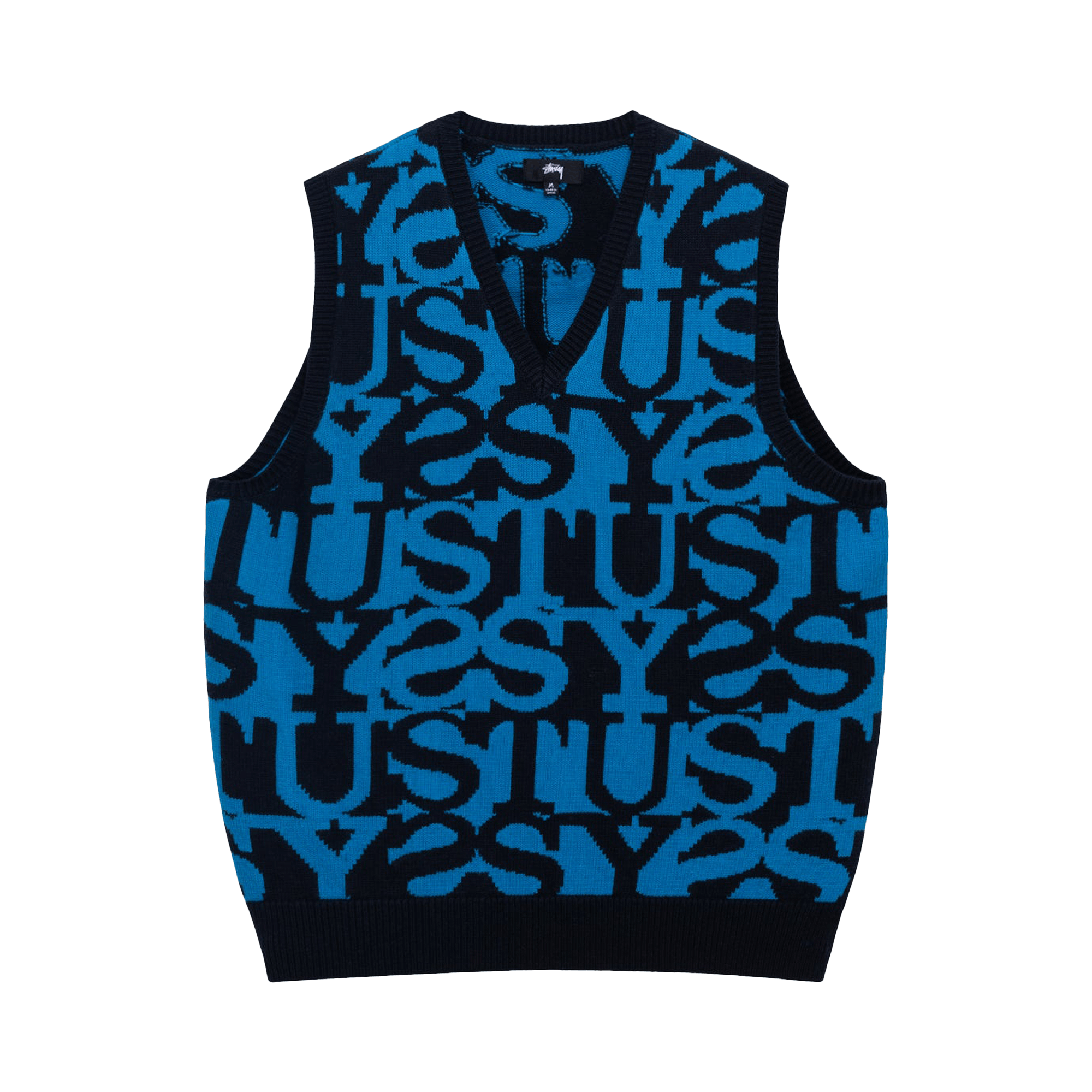 Stussy Stacked Sweater Vest 'Dark Navy'