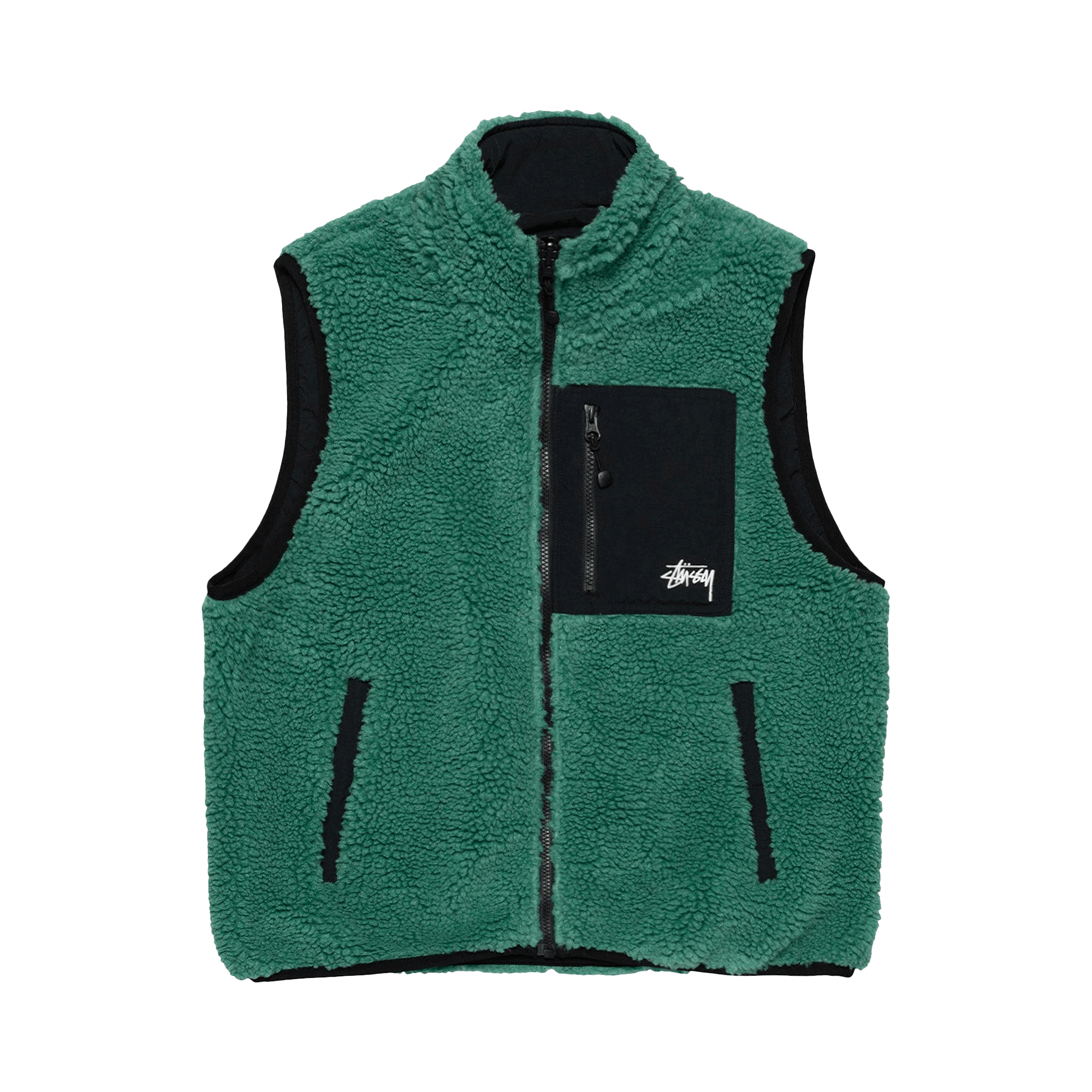 Stussy Sherpa Reversible Vest 'Teal'