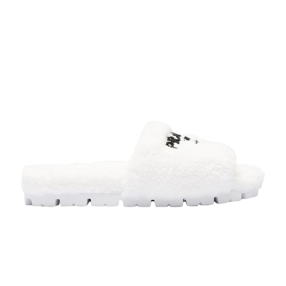Prada Wmns Terry Cloth Slide 'Embroidered Logo - White'