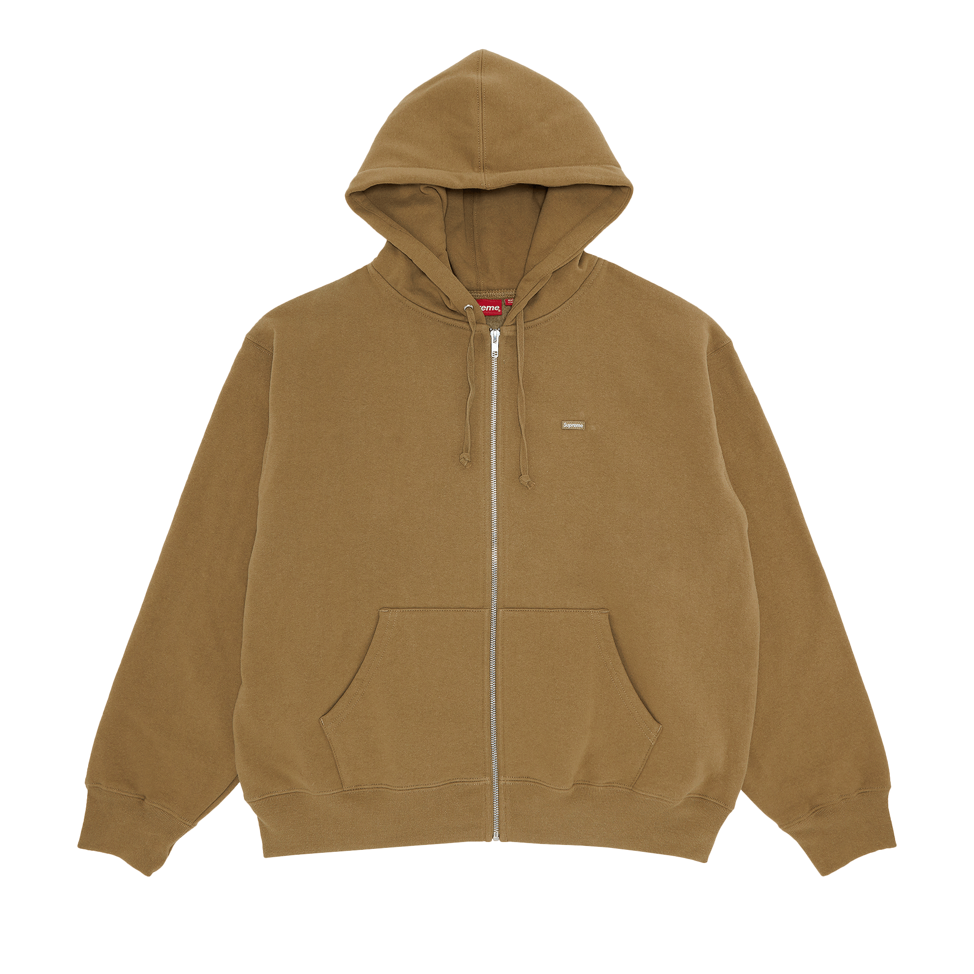 Supreme Small Box Zip Up Hooded Sweatshirt 'Dark Sand'