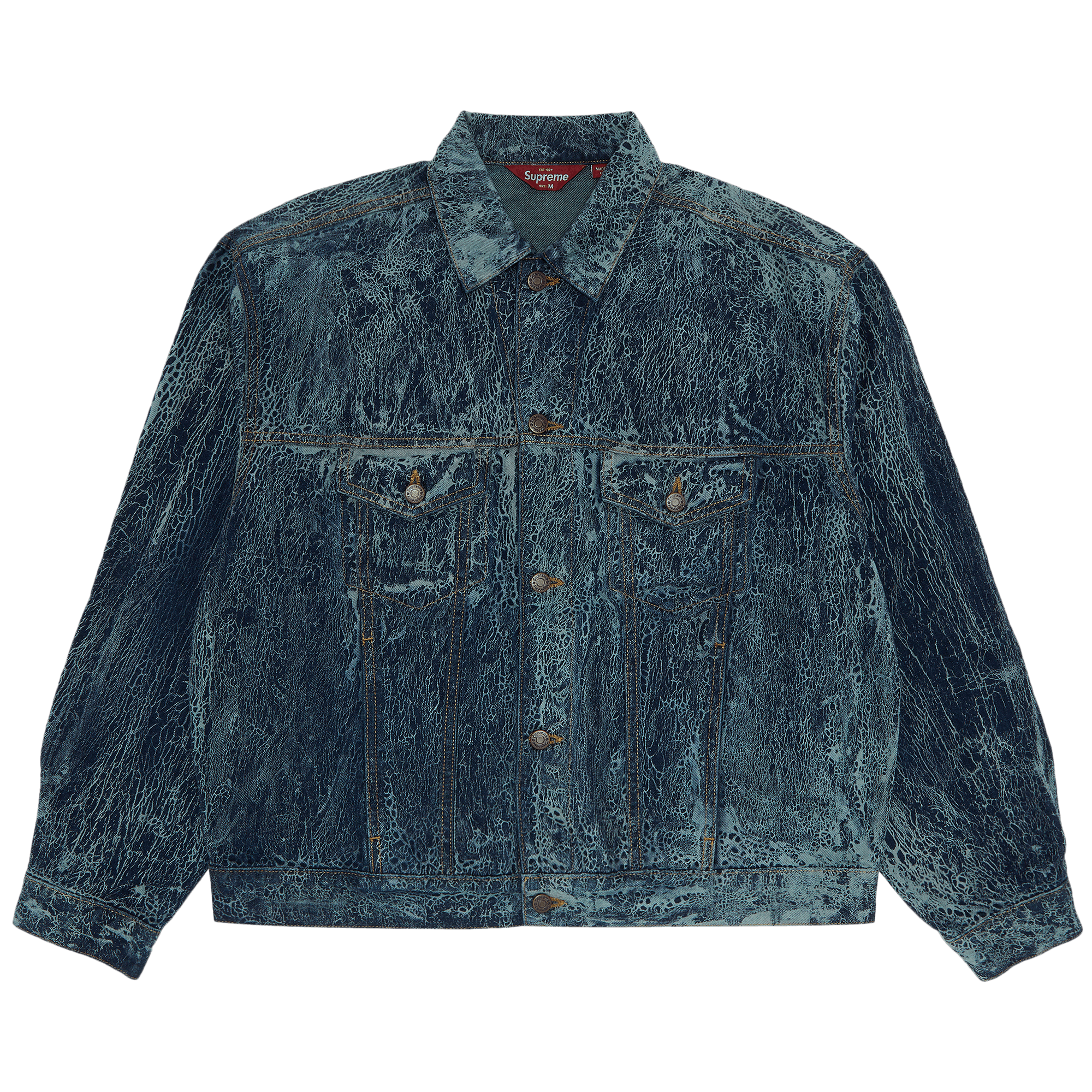 Supreme Crackle Denim Trucker Jacket 'Blue'