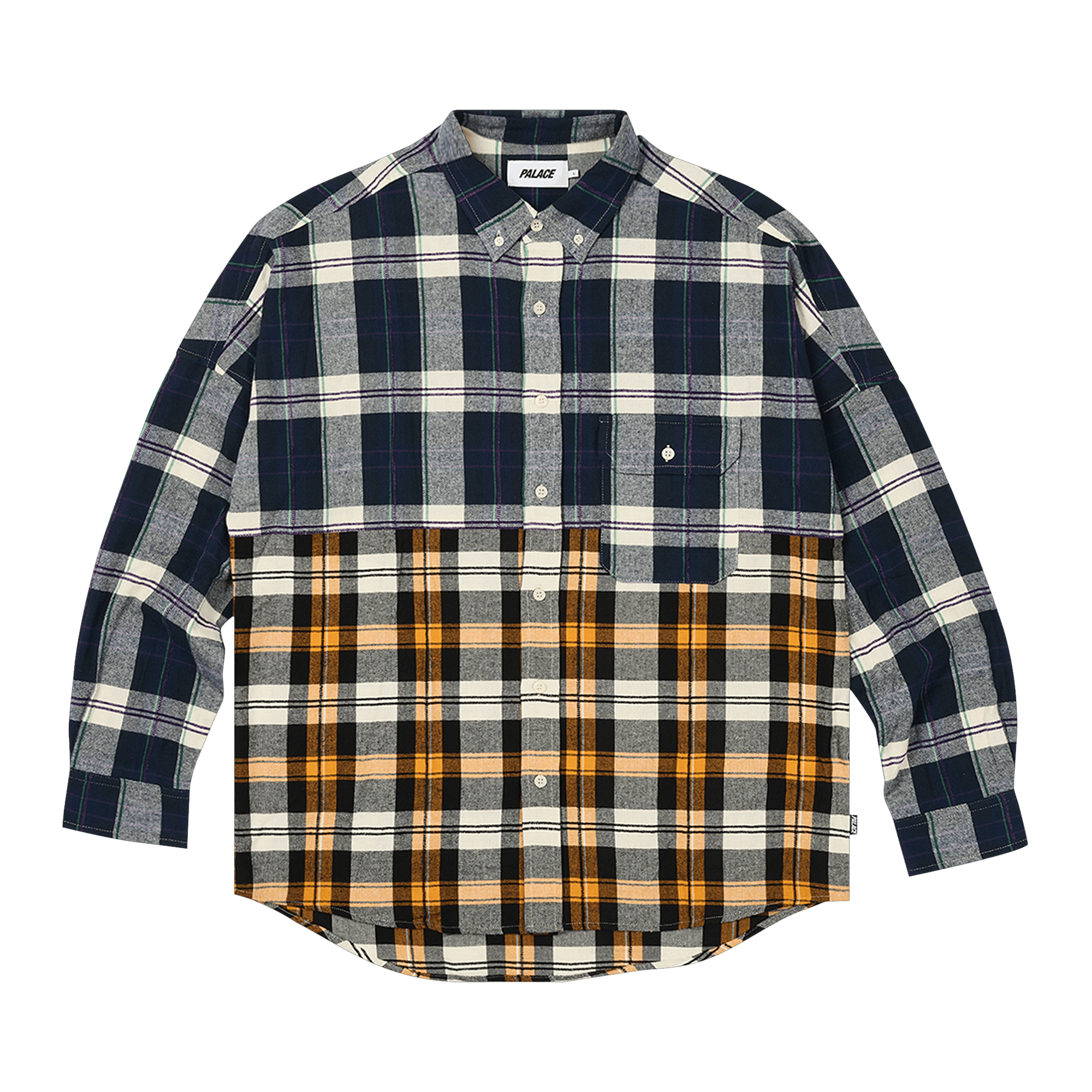 Palace Checkmate Drop Shoulder Shirt 'Navy'