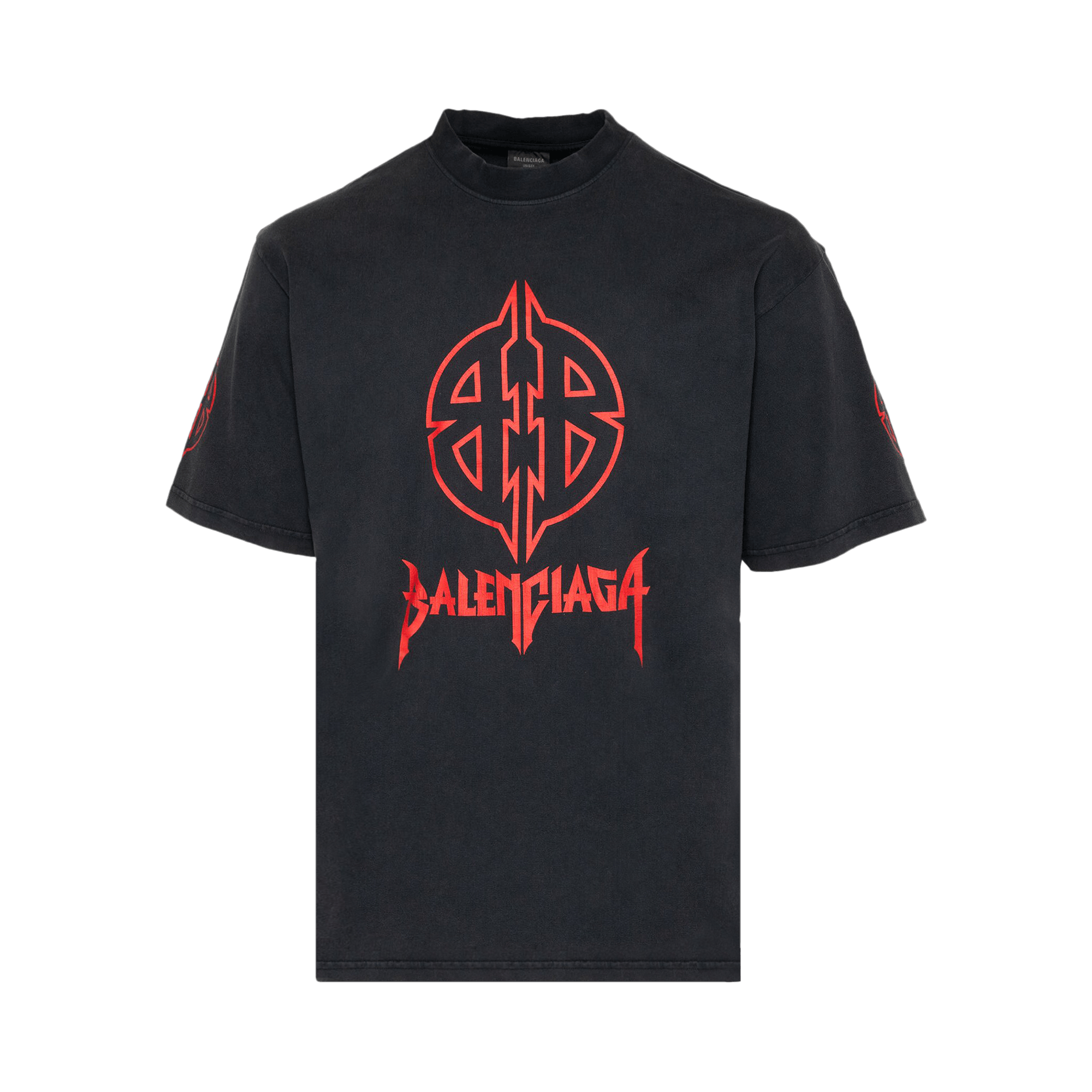 Balenciaga Medium Fit T-Shirt 'Faded Black/Red'