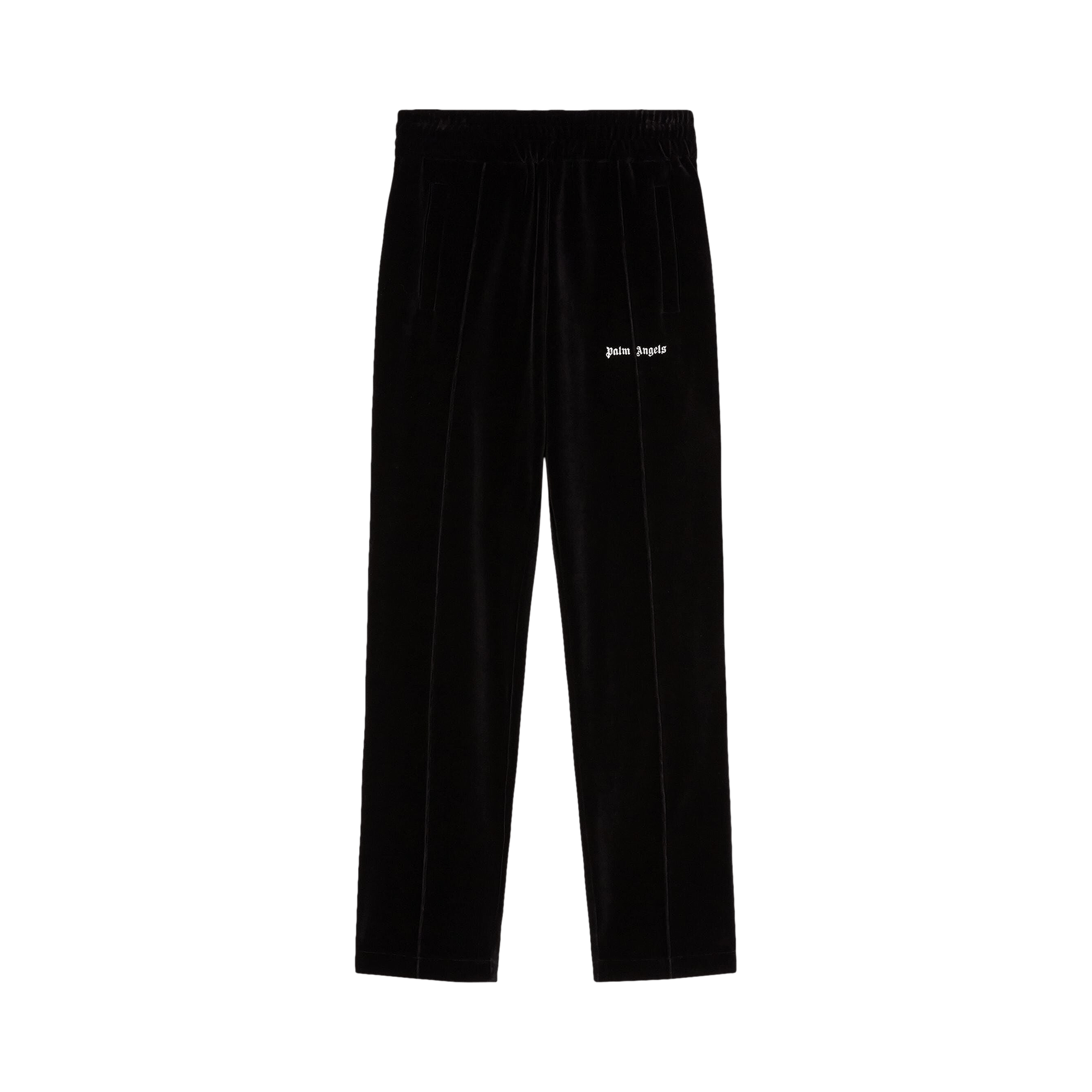 Palm Angels Velvet Track Pants 'Black/White'
