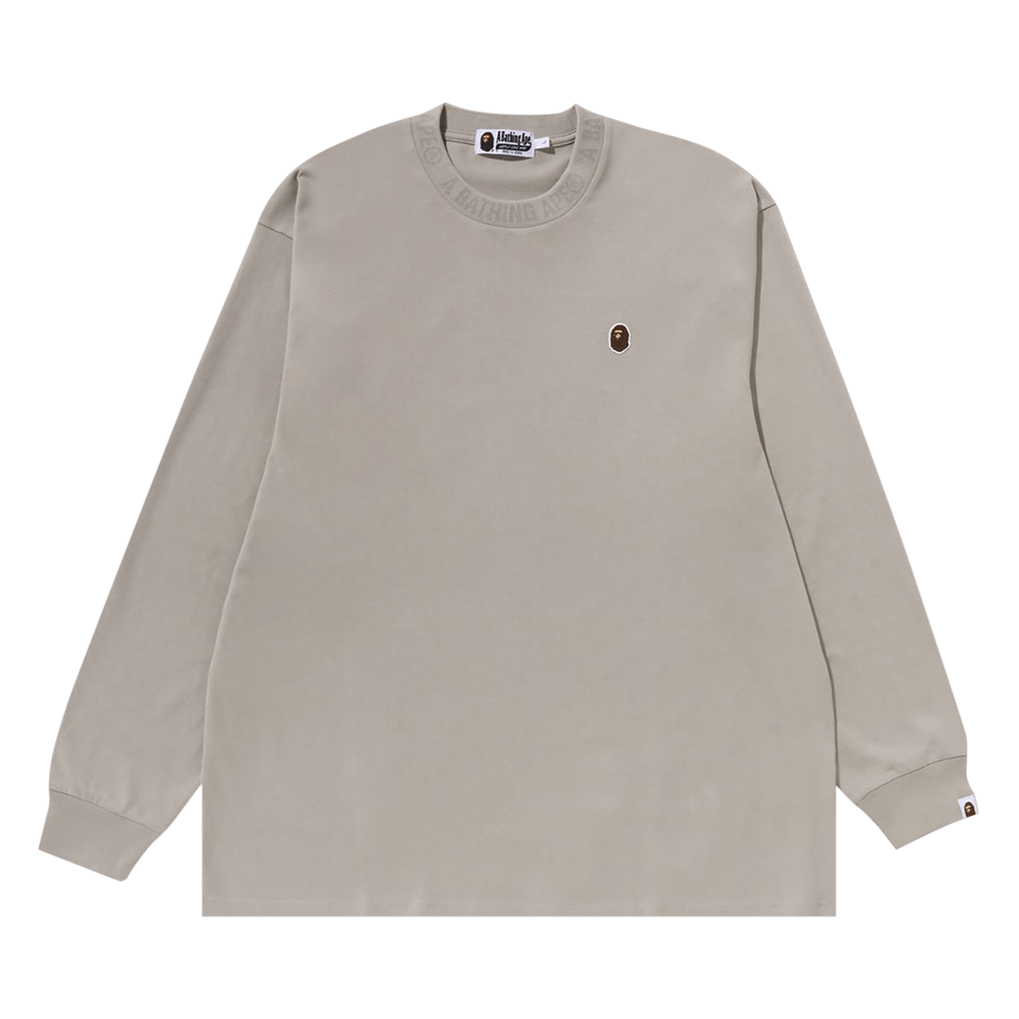 BAPE Ape Head One Point Long-Sleeve Tee 'Beige'