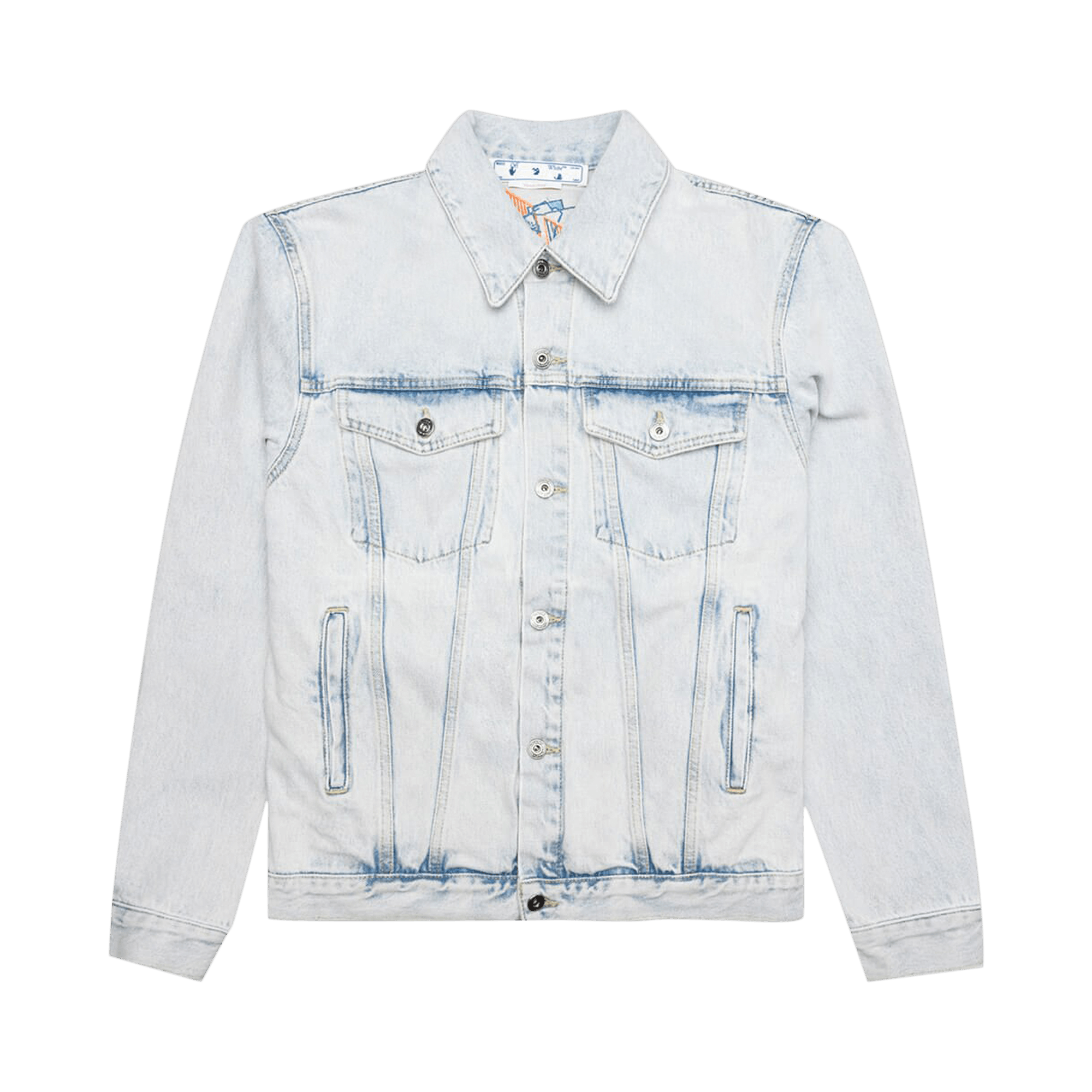 Off-White Graffiti Embroidered Denim Skate Jacket 'Extreme Blue'