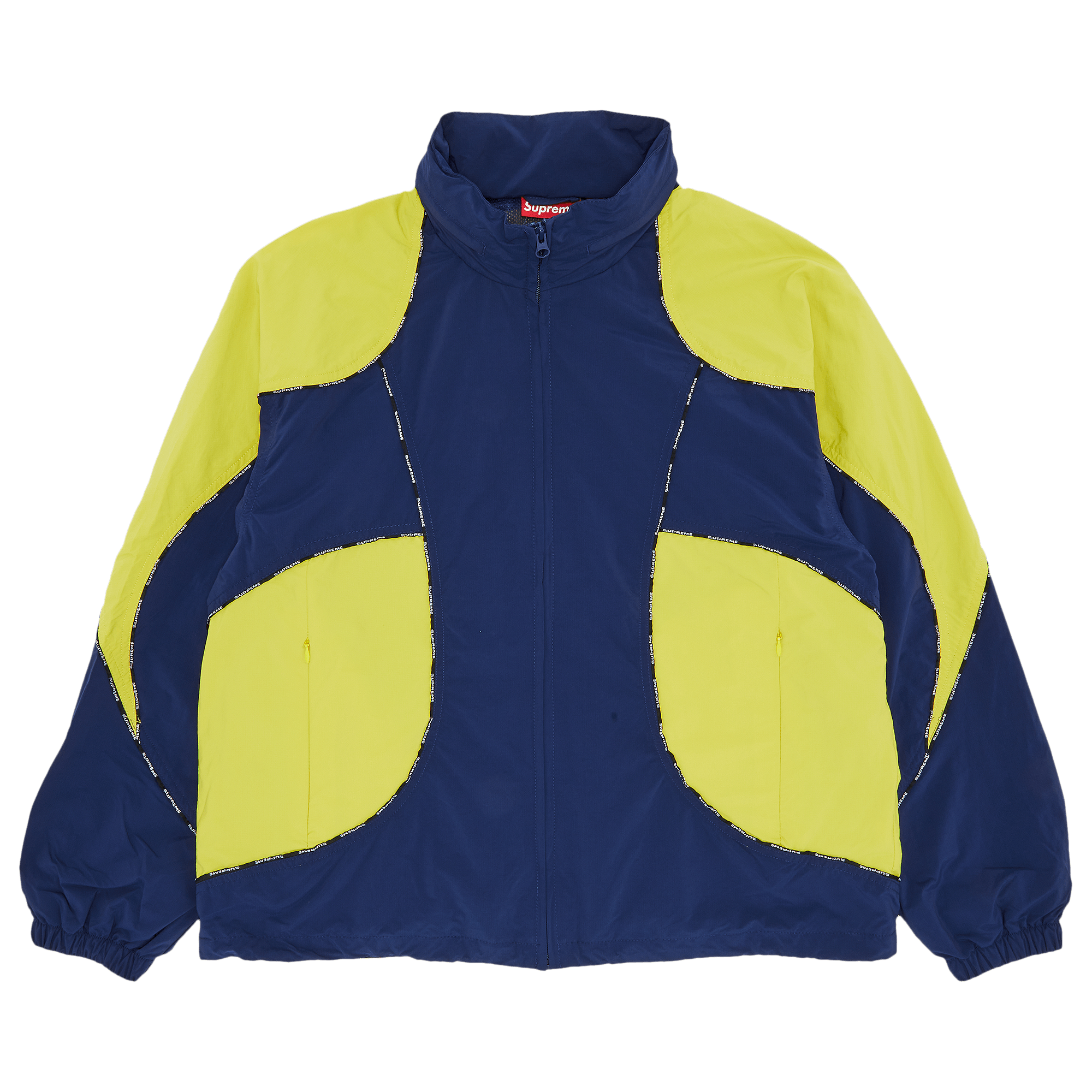 Supreme Logo Piping Hooded Track Jacket 'Navy'