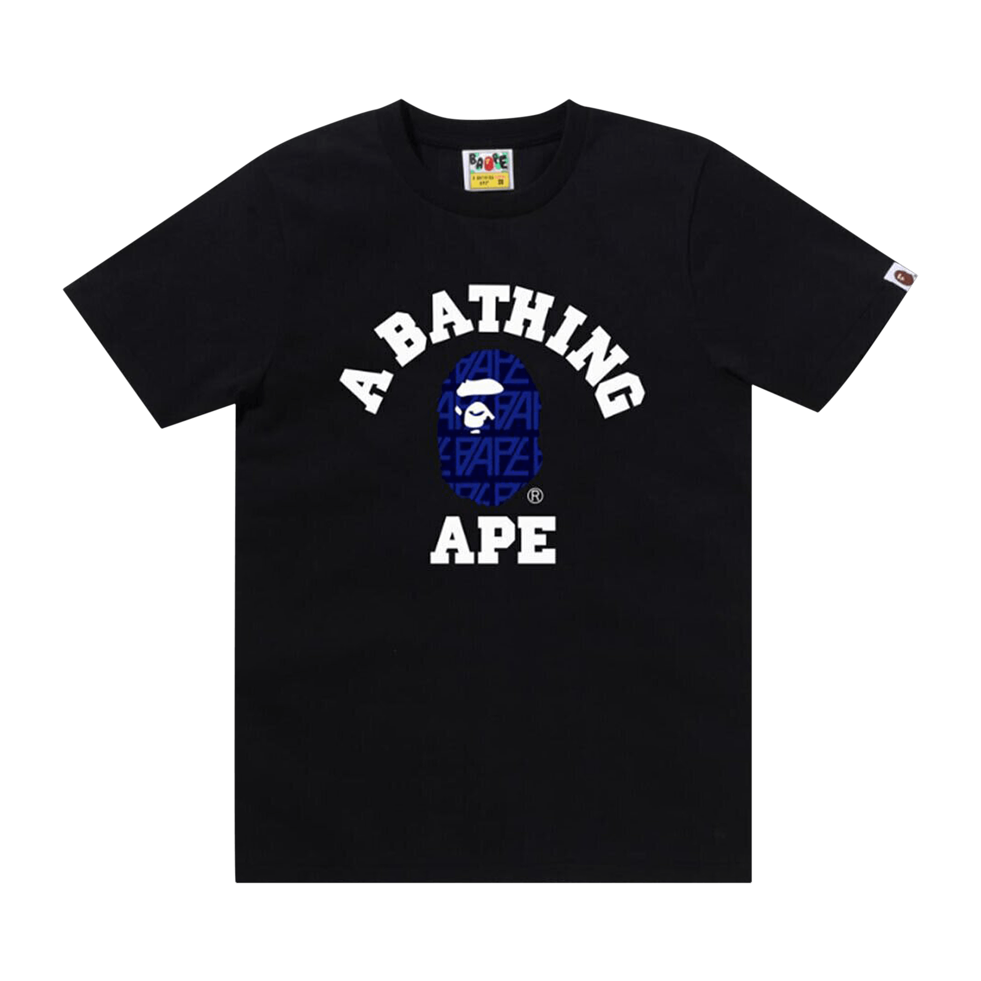 BAPE Logo Monogram College Tee 'Black/Navy'