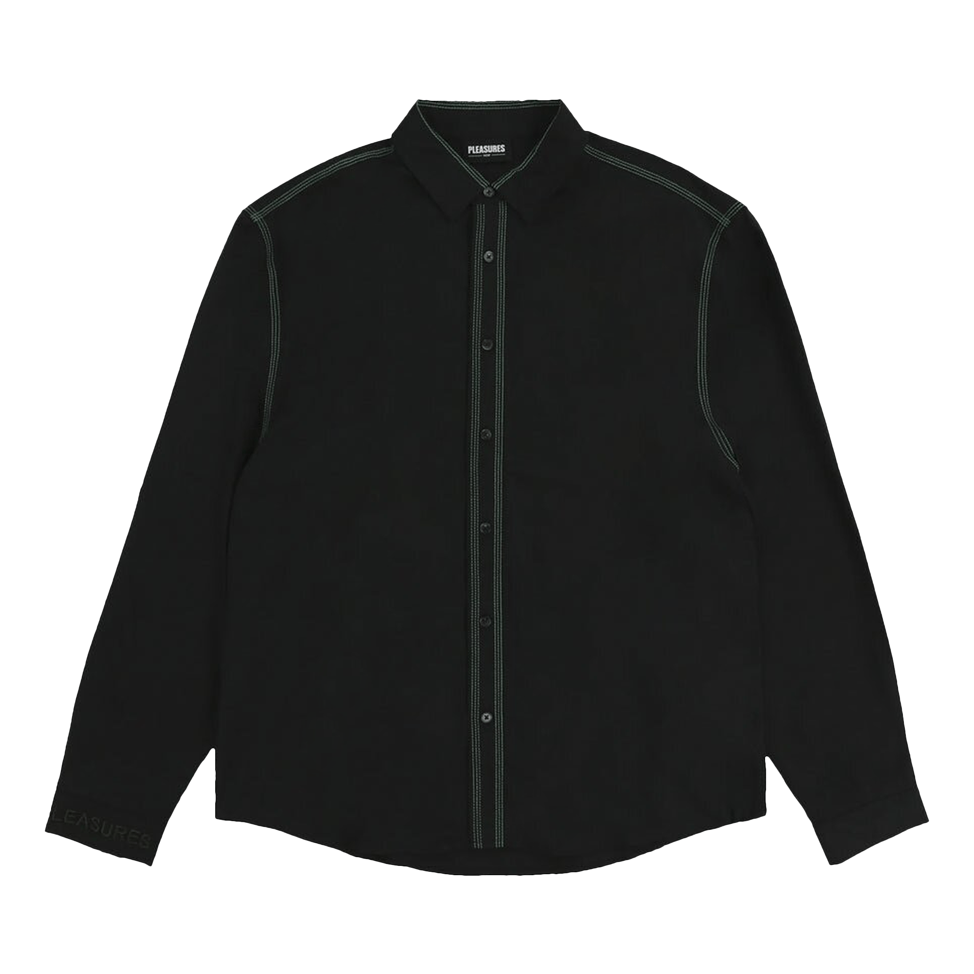 Pleasures Life Button Down Shirt 'Black'