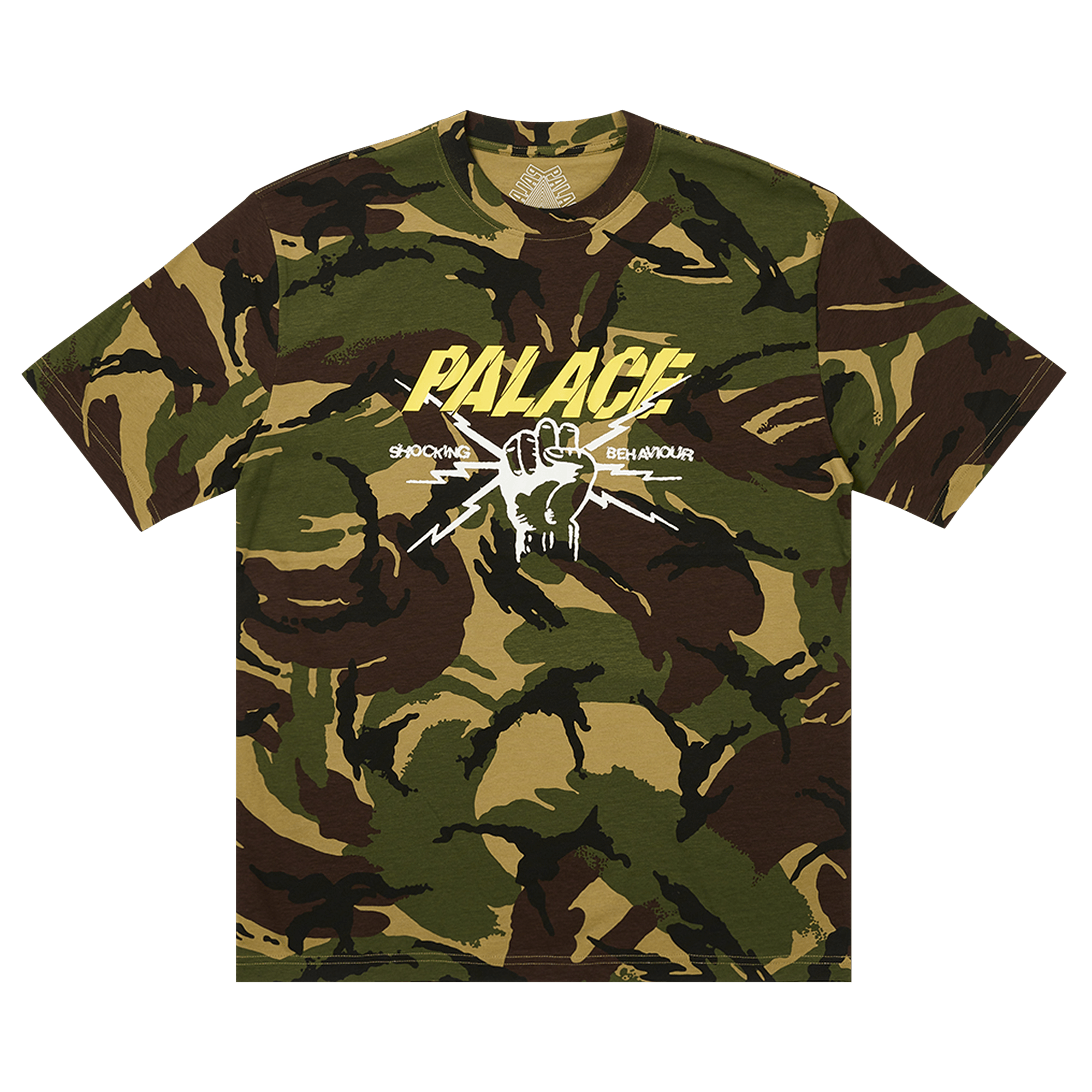 Palace Shocking Behaviour T-Shirt 'Woodland Camo'