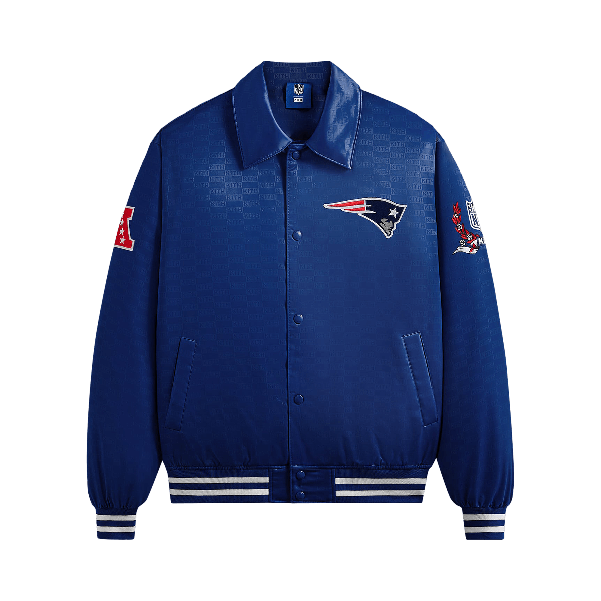 Kith For The NFL: Patriots Satin Bomber Jacket 'Action'