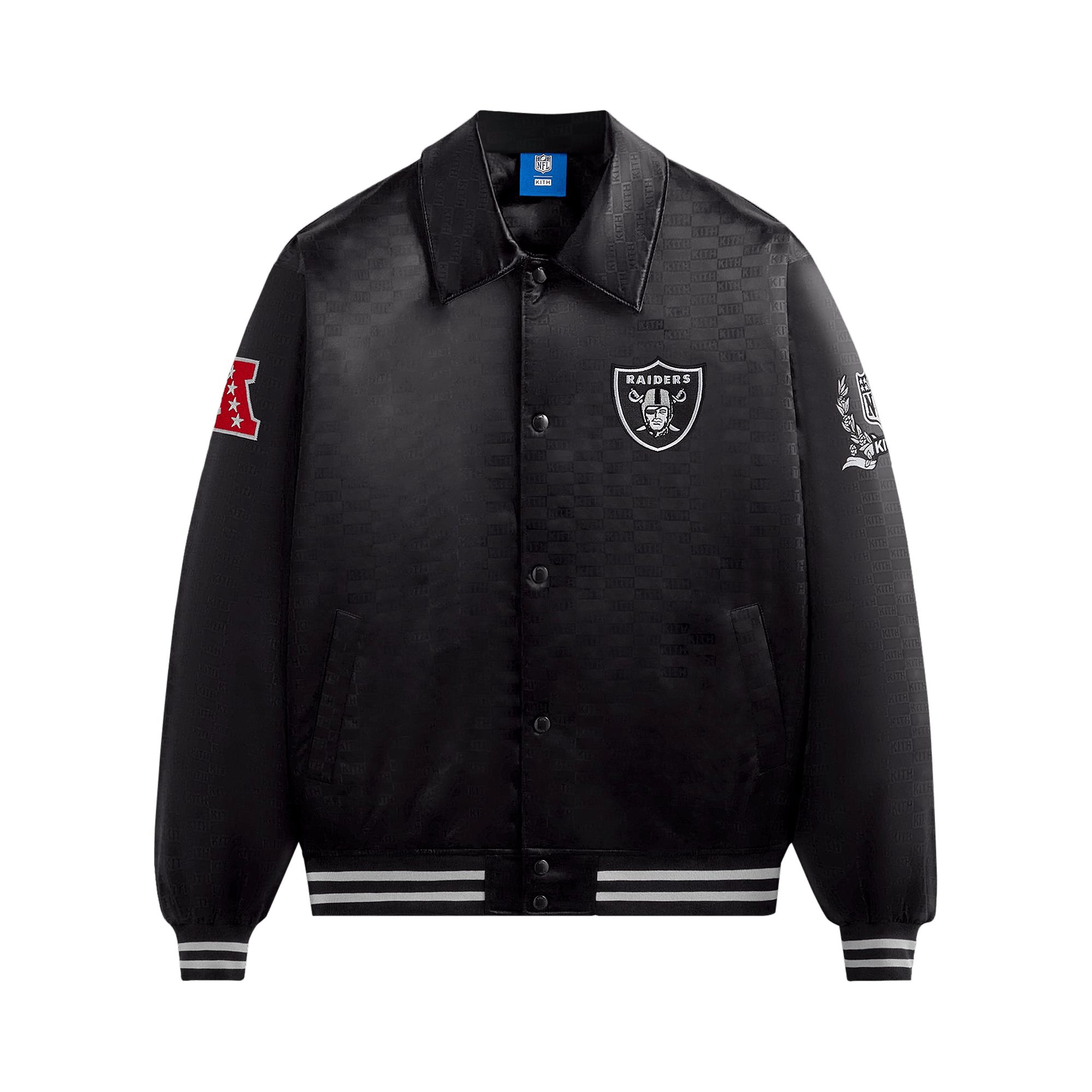 Kith For The NFL: Raiders Satin Bomber Jacket 'Black'