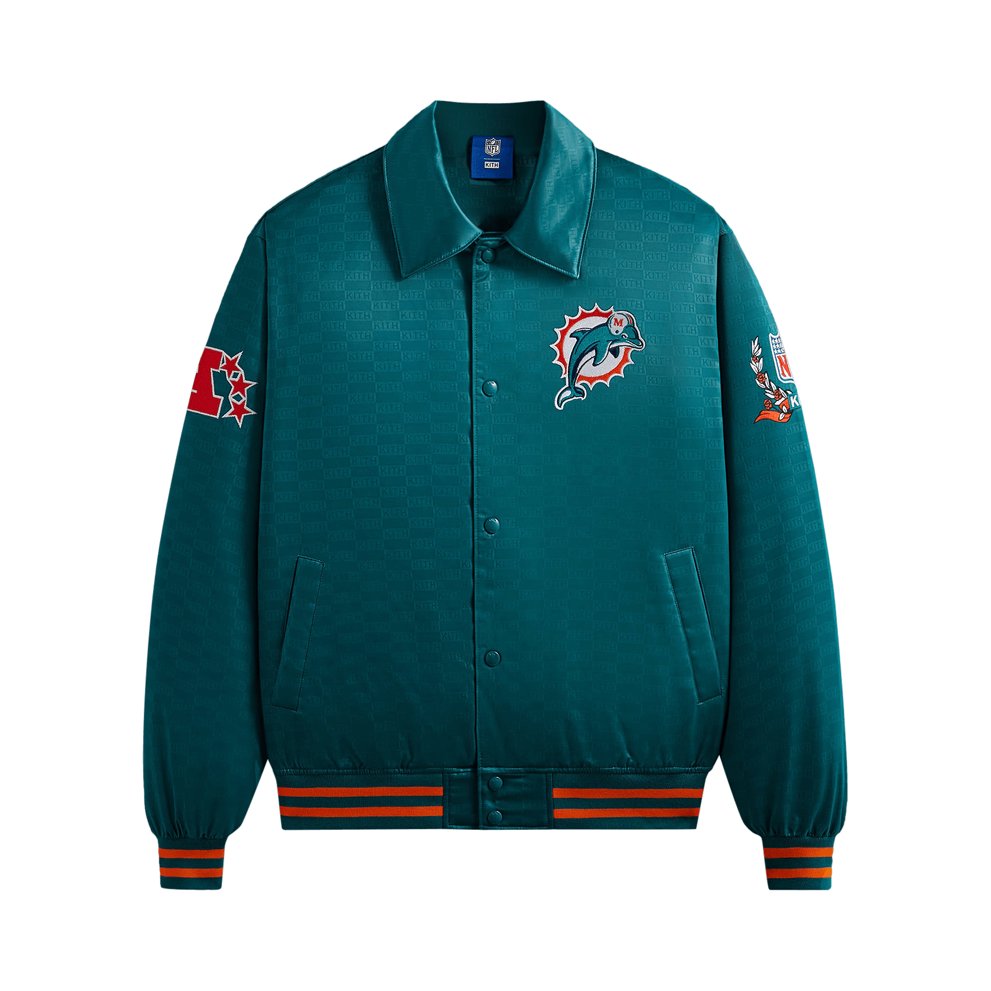 Kith For The NFL: Dolphins Satin Bomber Jacket 'Center'