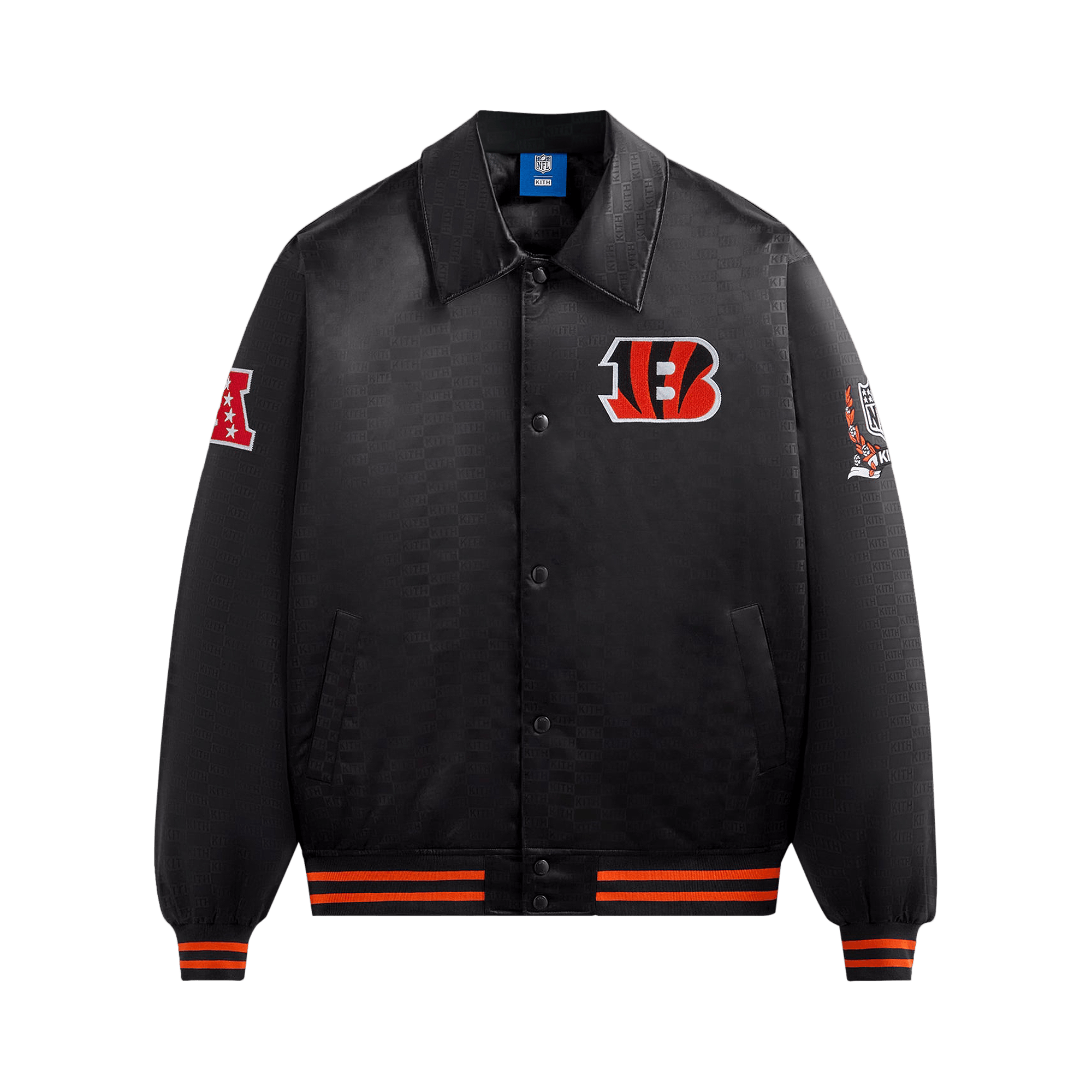 Kith For The NFL: Bengals Satin Bomber Jacket 'Black'