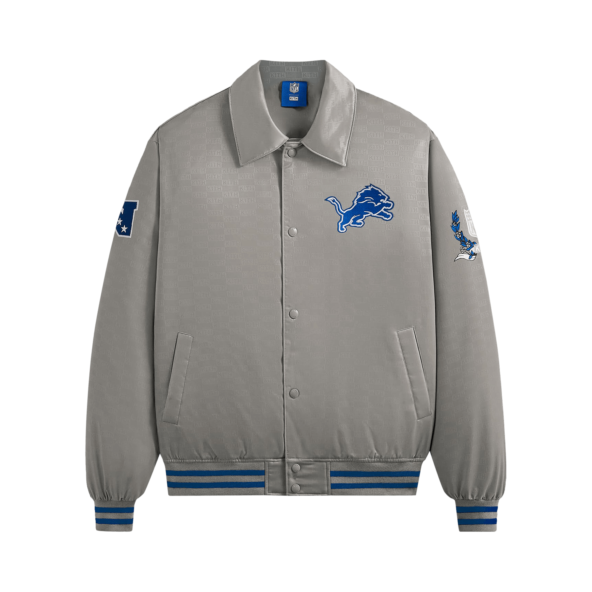 Kith For The NFL: Lions Satin Bomber Jacket 'Chain'