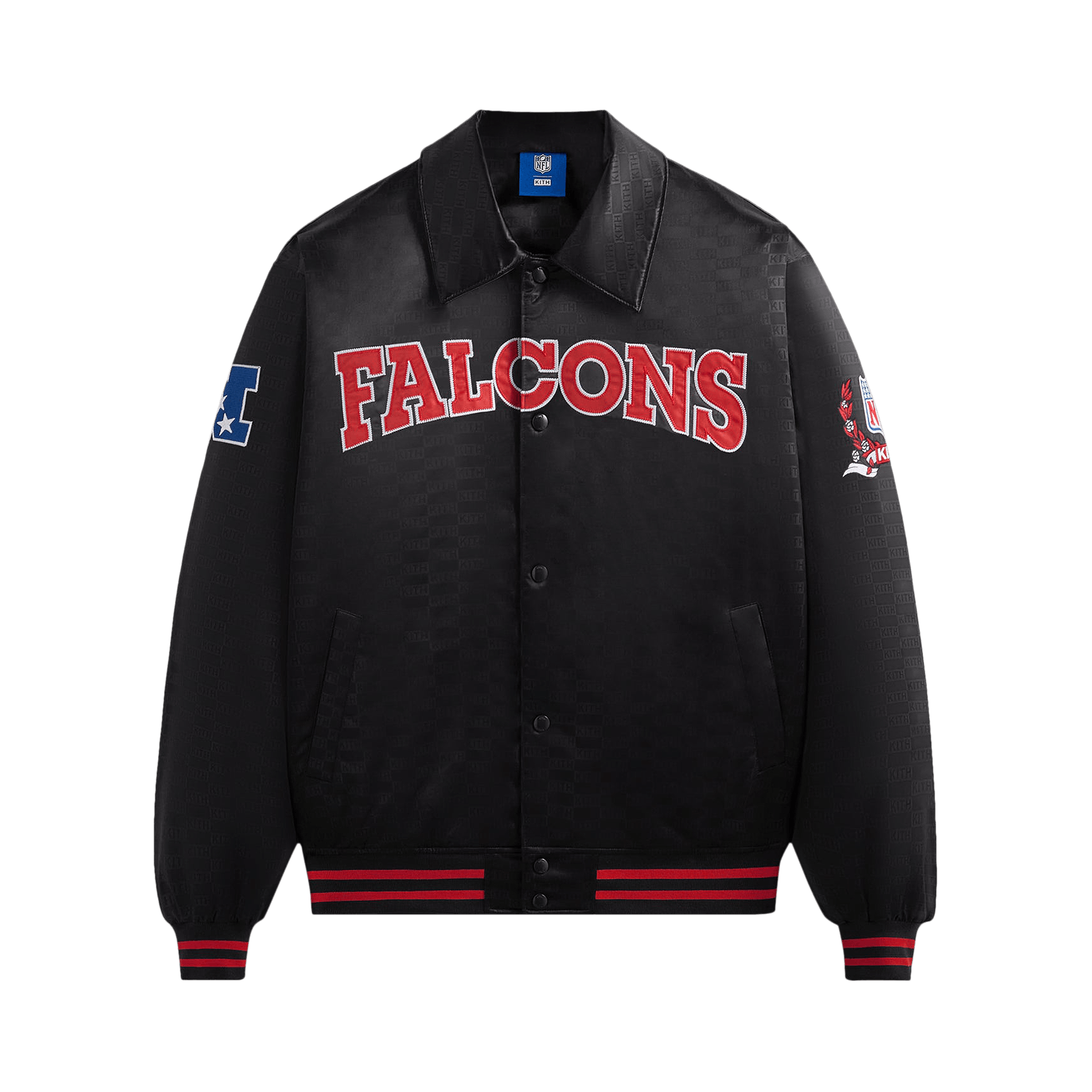 Kith For The NFL: Falcons Satin Bomber Jacket 'Black'