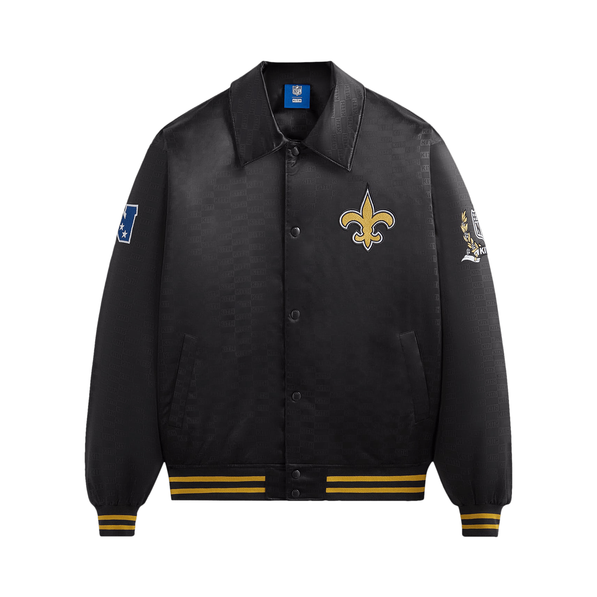 Kith For The NFL: Saints Satin Bomber Jacket 'Black'
