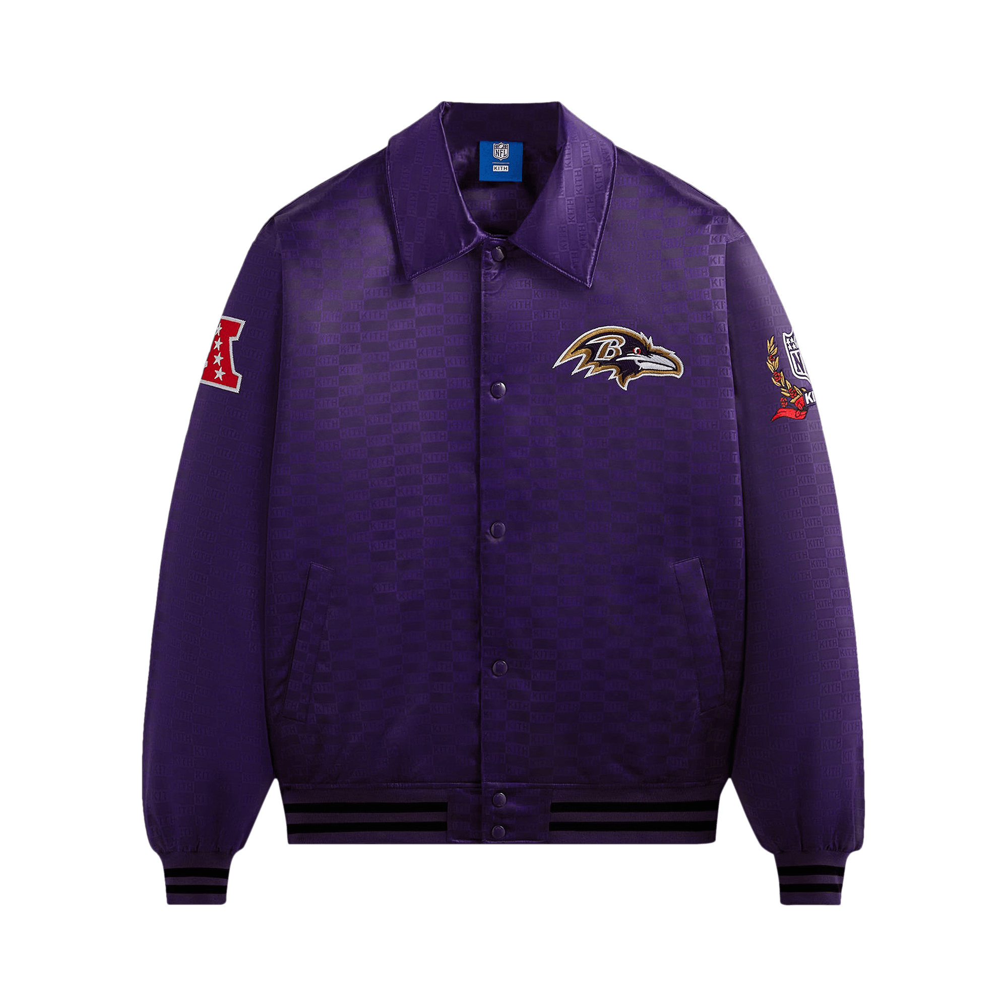 Kith For The NFL: Ravens Satin Bomber Jacket 'Traveler'