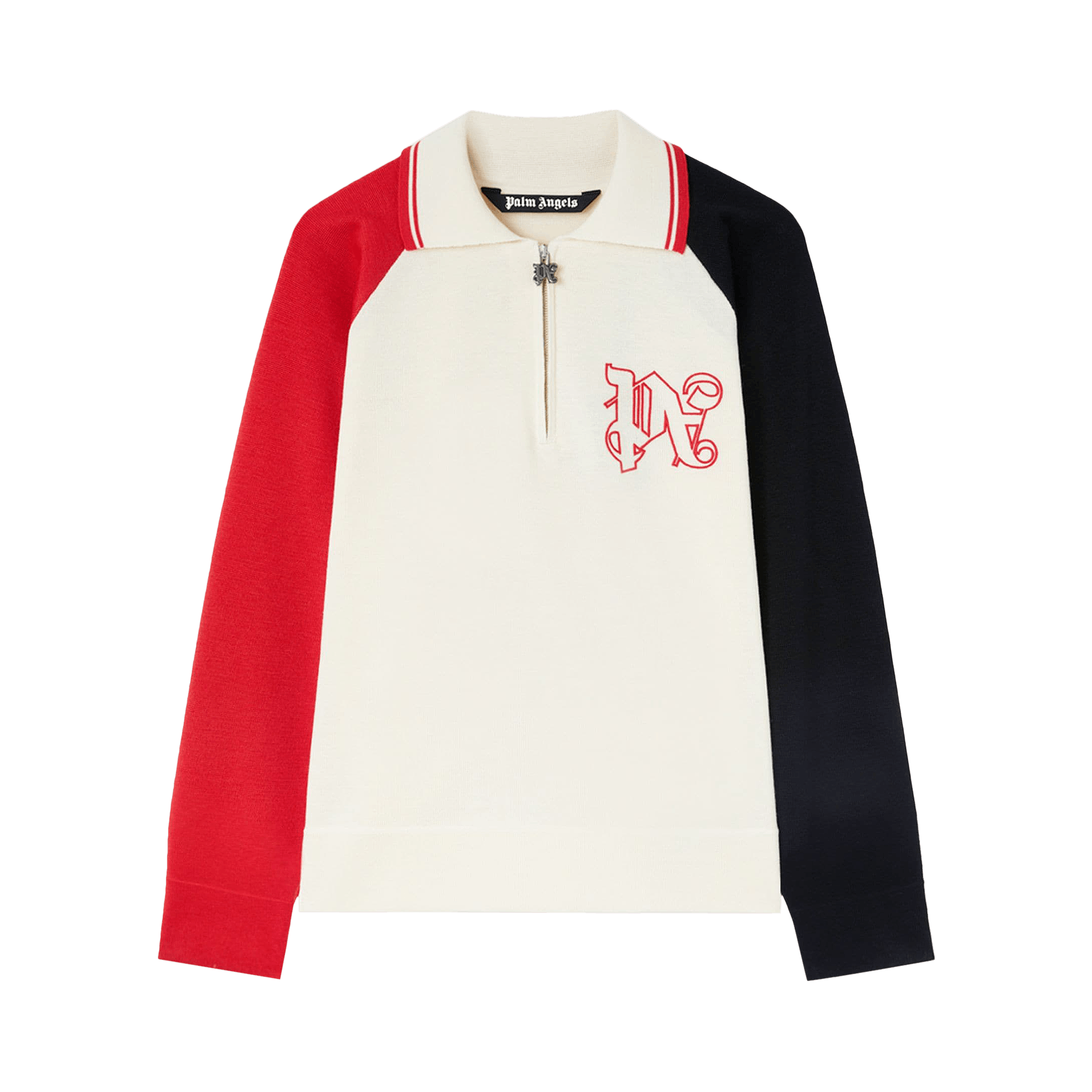 Palm Angels x Haas MoneyGram Racing Long-Sleeve Polo Shirt 'White/Red/Black'