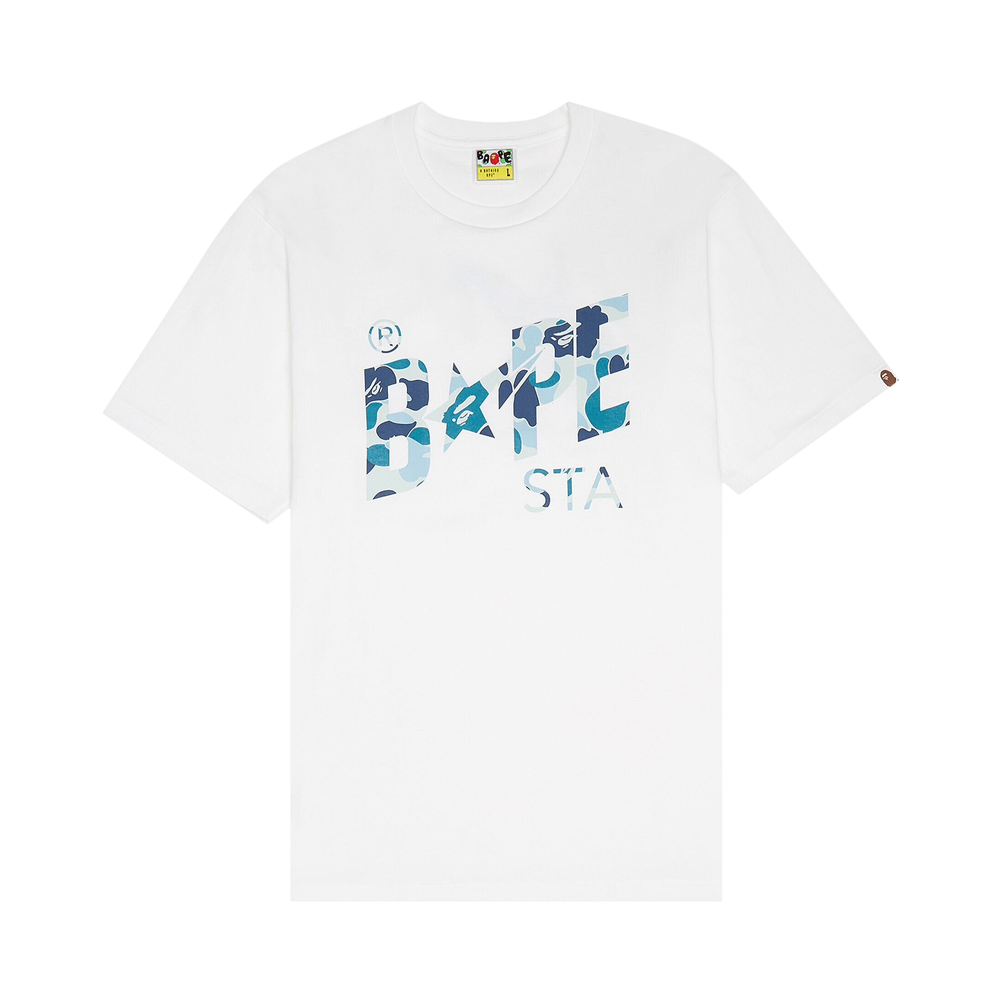 BAPE ABC Camo Sta Logo Tee 'White/Blue'